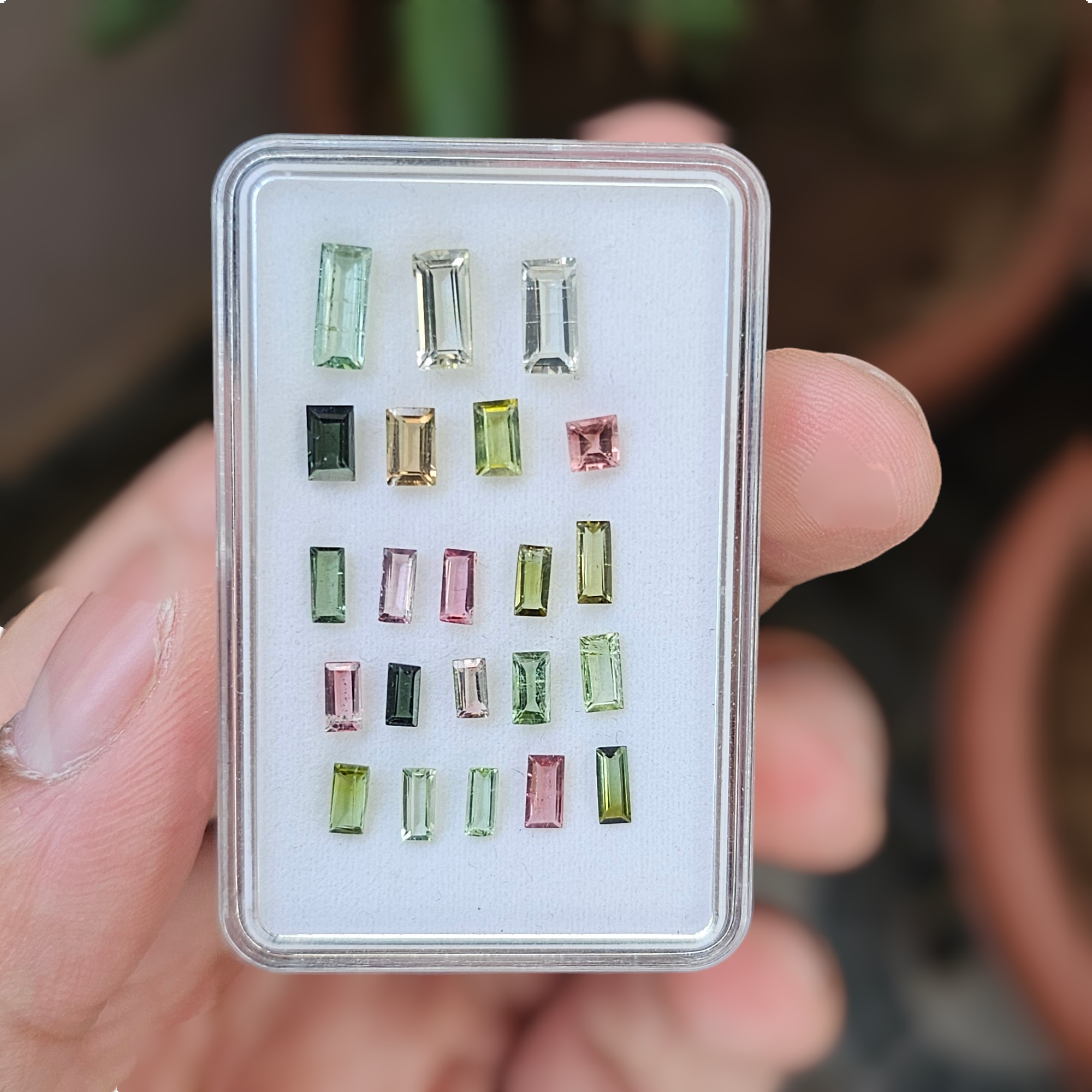 22 Pcs Of Natural Tourmaline Faceted | Shape: Rectangle | Size:3-8mm - The LabradoriteKing