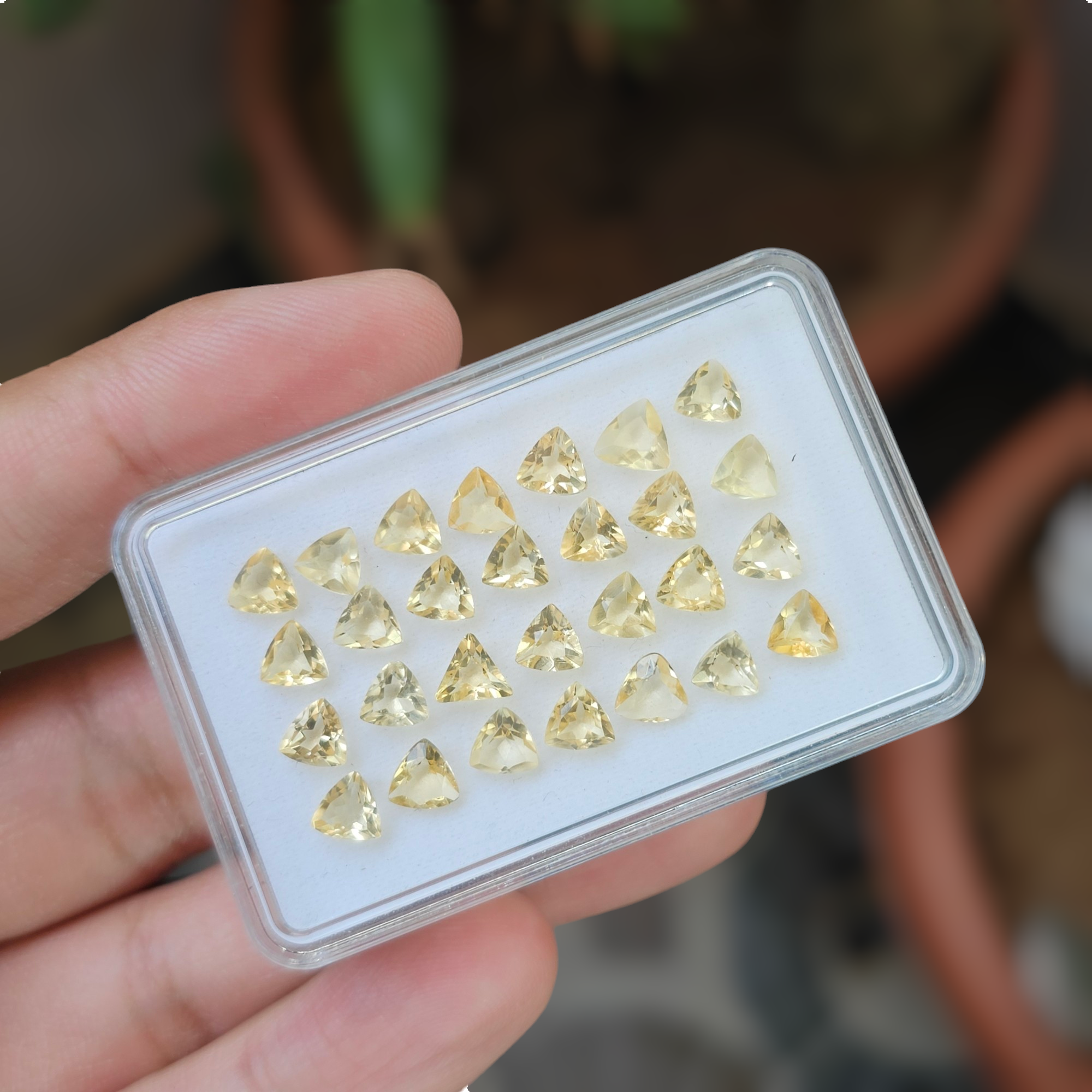 28 Pcs Of Natural Citrine Faceted | Shape: Trillion | Size:5mm - The LabradoriteKing