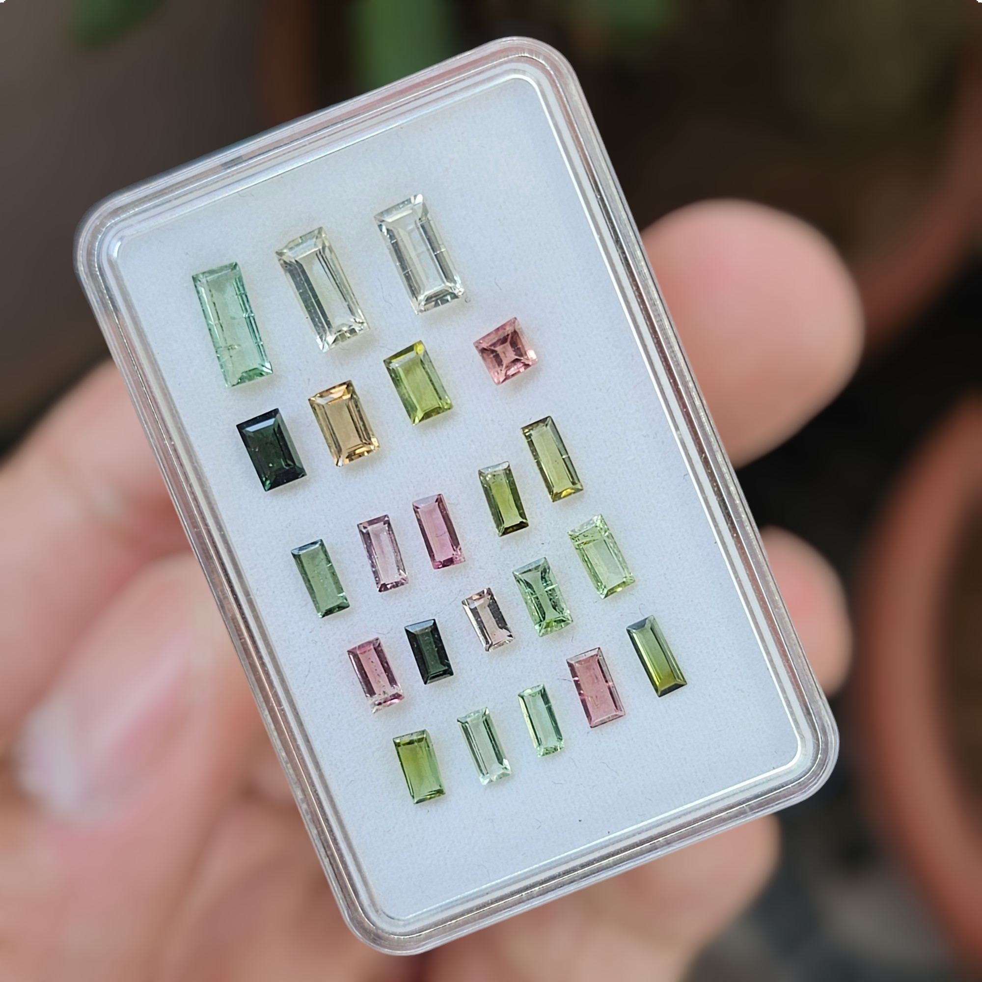 22 Pcs Of Natural Tourmaline Faceted | Shape: Rectangle | Size:3-8mm - The LabradoriteKing