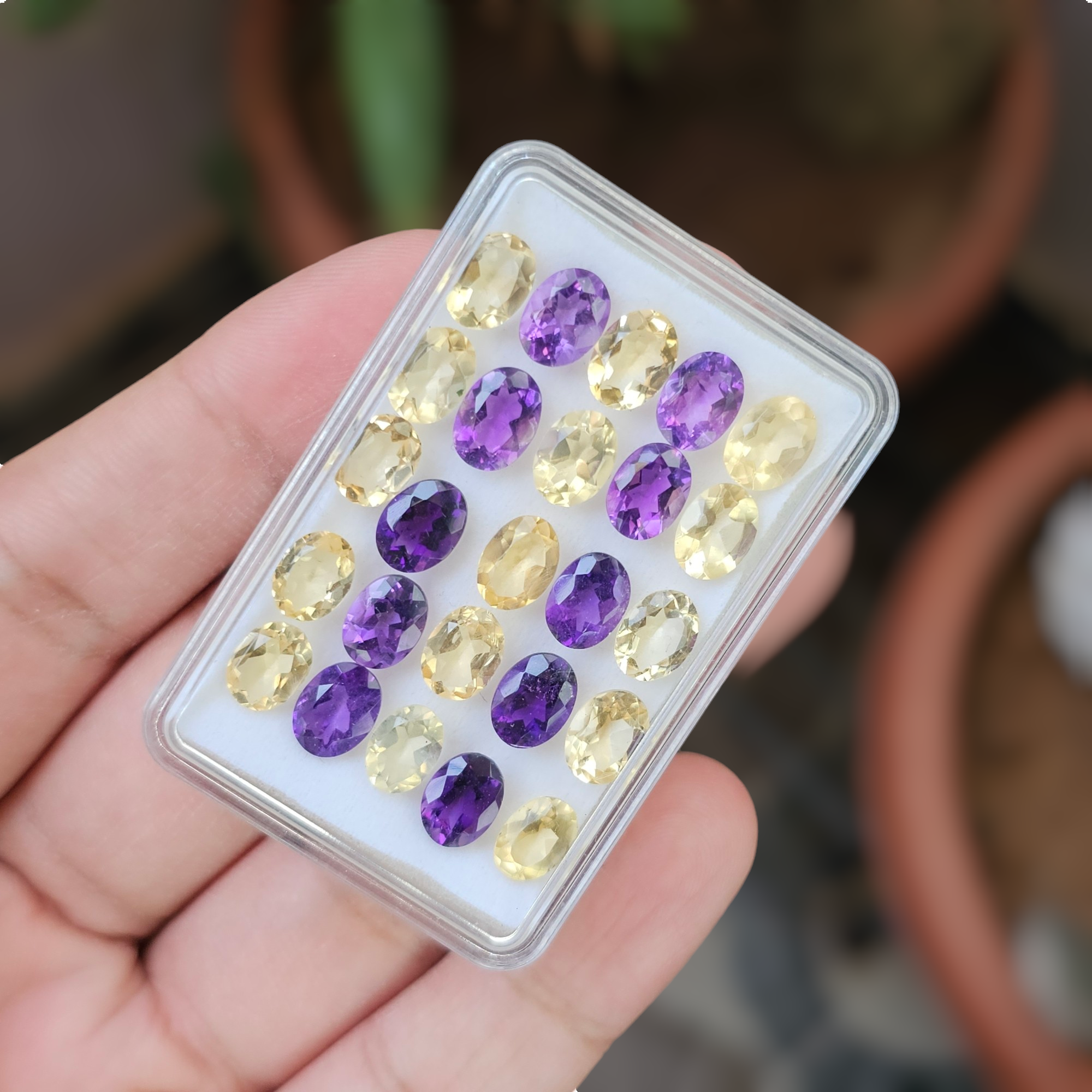 20 Pcs Of Natural Citrine & Amethyst  Faceted | Shape: Oval | Size:8x6mm - The LabradoriteKing