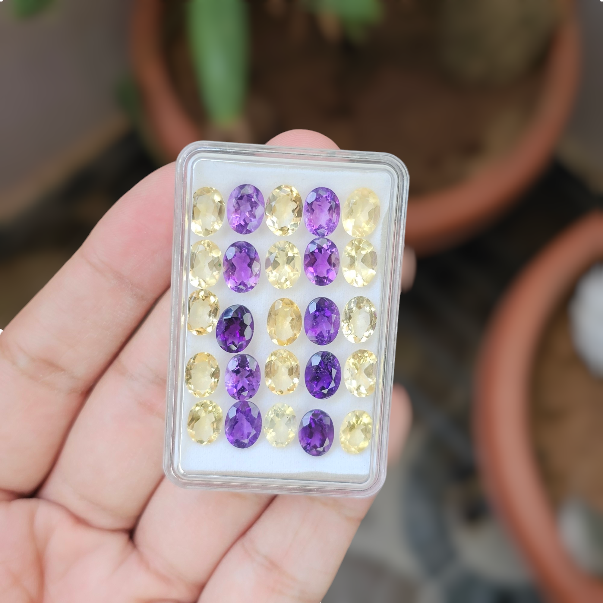 20 Pcs Of Natural Citrine & Amethyst  Faceted | Shape: Oval | Size:8x6mm - The LabradoriteKing