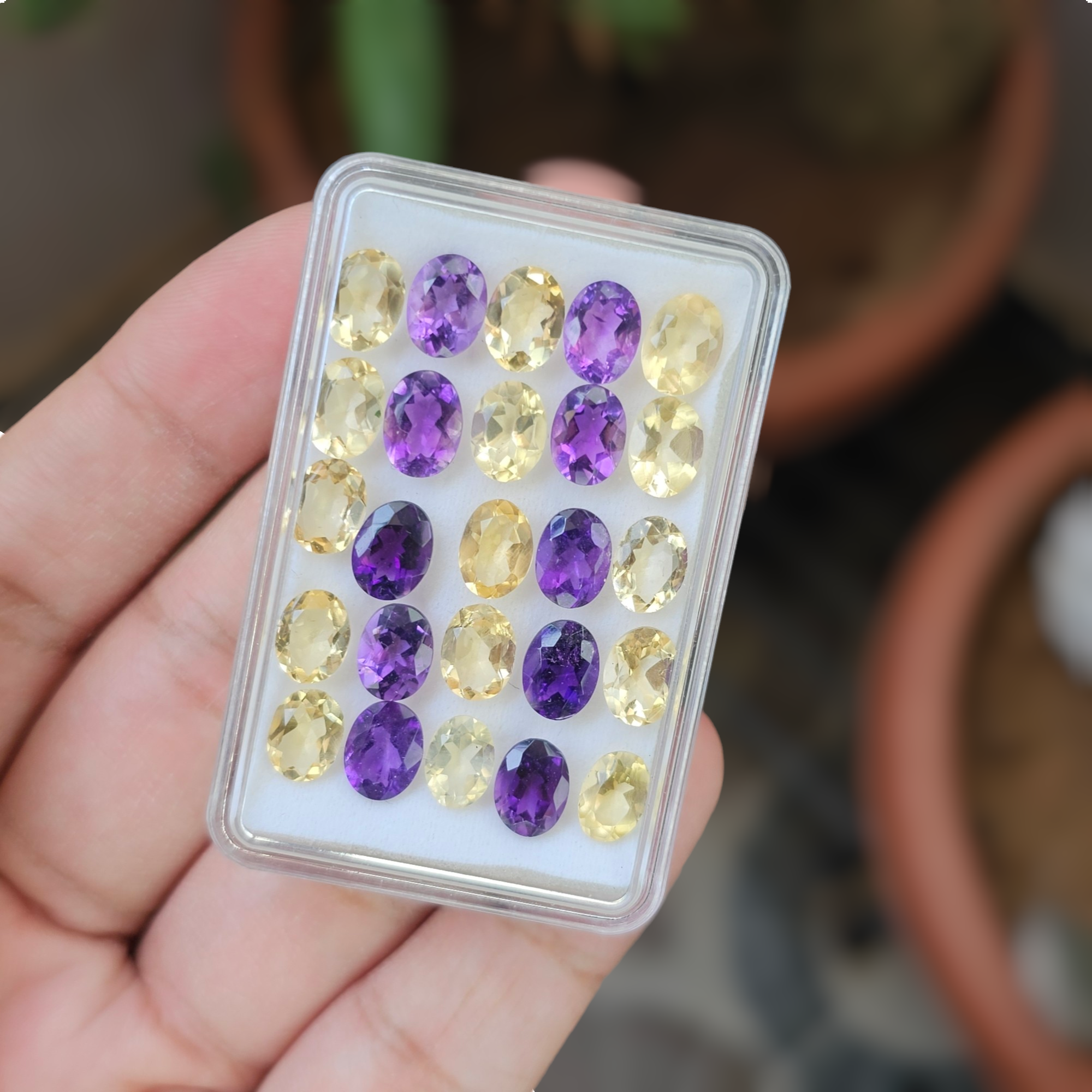 20 Pcs Of Natural Citrine & Amethyst  Faceted | Shape: Oval | Size:8x6mm - The LabradoriteKing