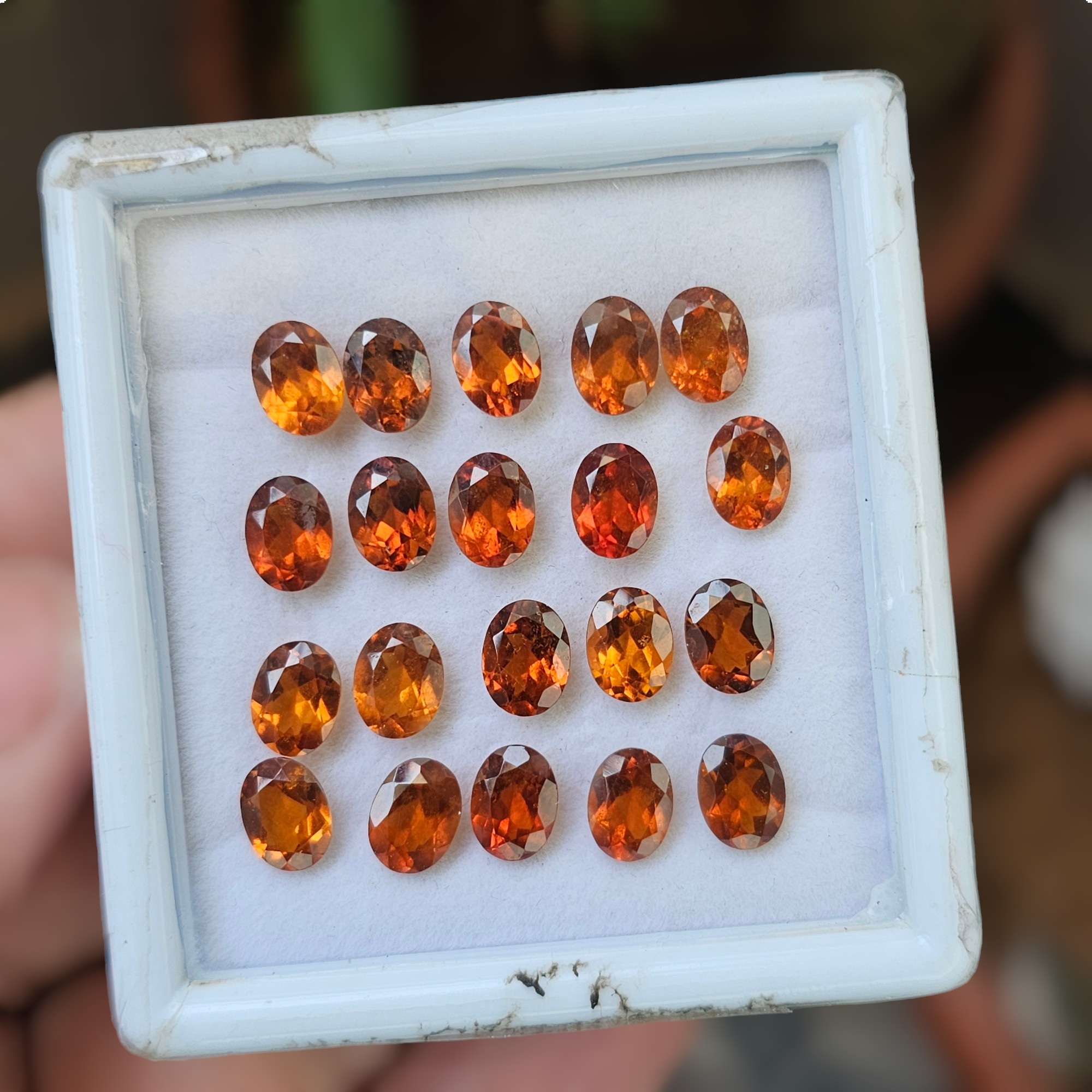 20 Pcs Of Natural Hessonite Garnet Faceted | Shape: Oval | Size:8x6mm - The LabradoriteKing