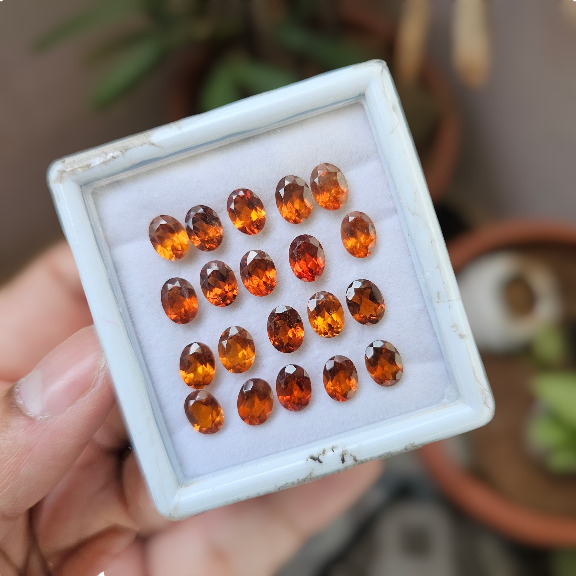 20 Pcs Of Natural Hessonite Garnet Faceted | Shape: Oval | Size:8x6mm - The LabradoriteKing