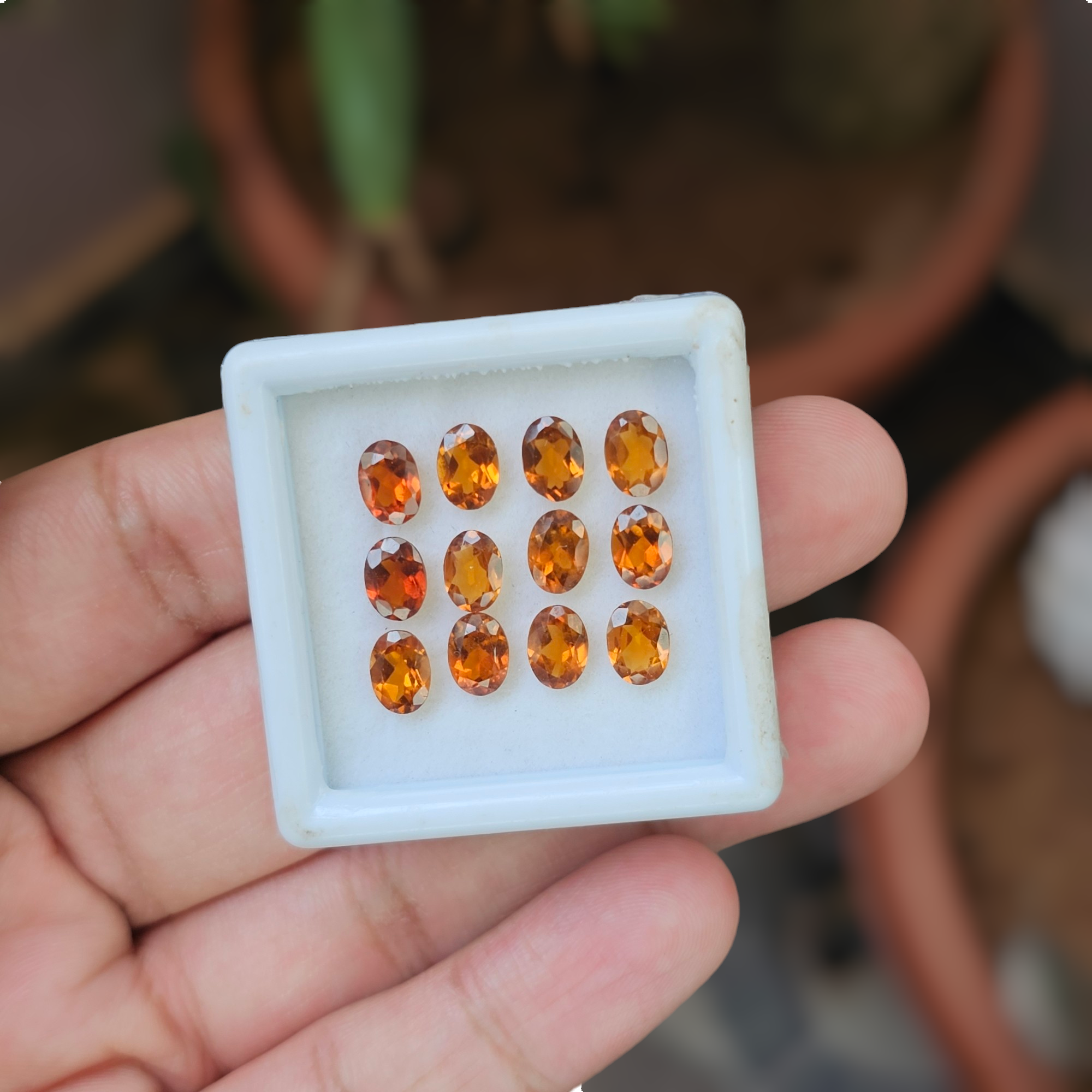 12 Pcs Of Natural Hessonite Garnet Faceted | Shape: Oval | Size:7x5mm - The LabradoriteKing