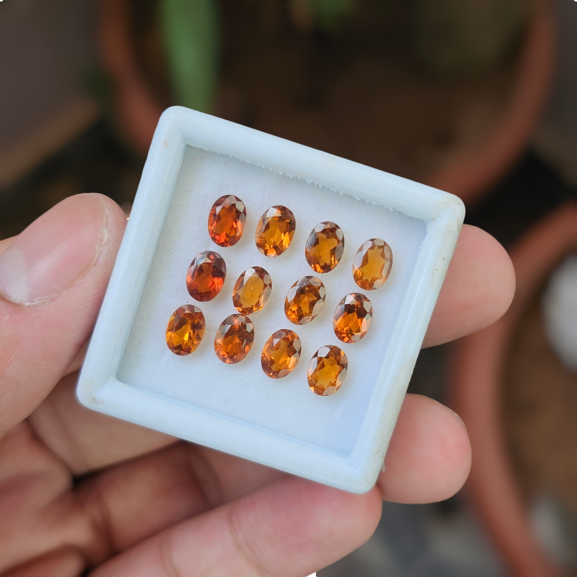 12 Pcs Of Natural Hessonite Garnet Faceted | Shape: Oval | Size:7x5mm - The LabradoriteKing