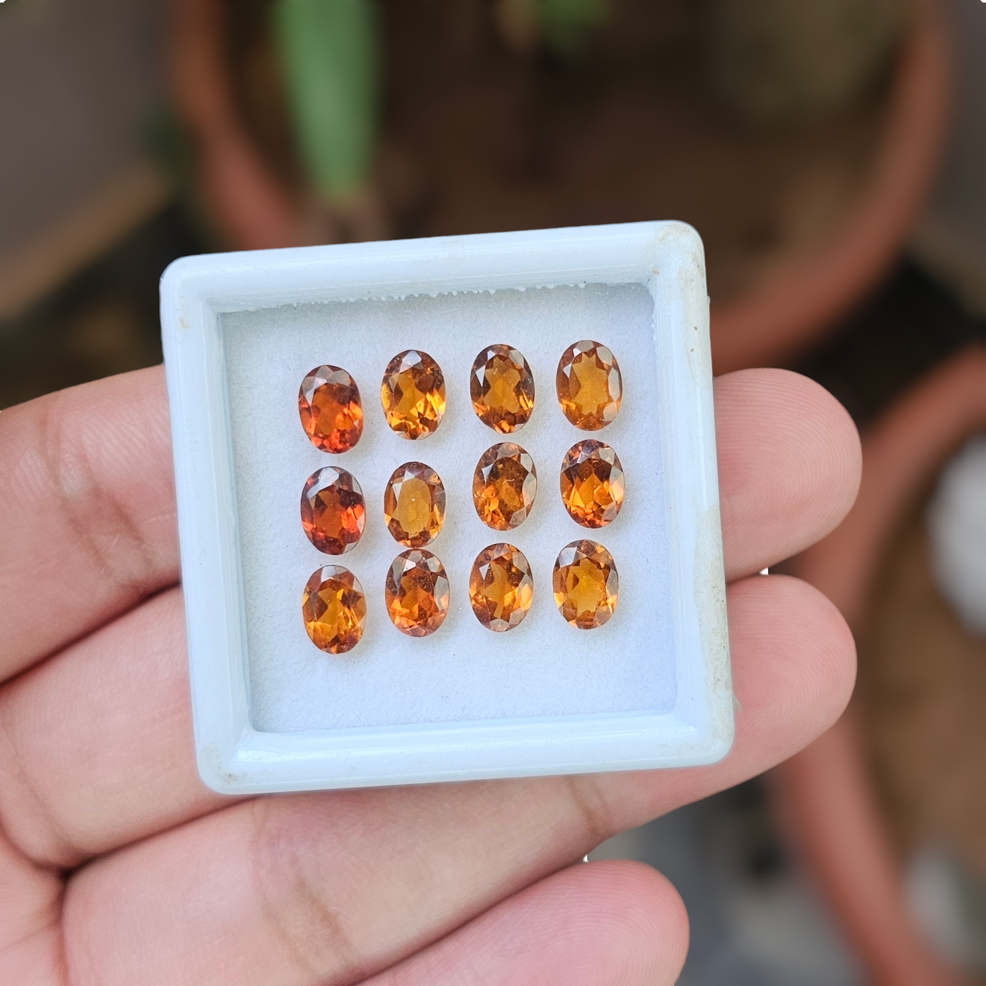 12 Pcs Of Natural Hessonite Garnet Faceted | Shape: Oval | Size:7x5mm - The LabradoriteKing