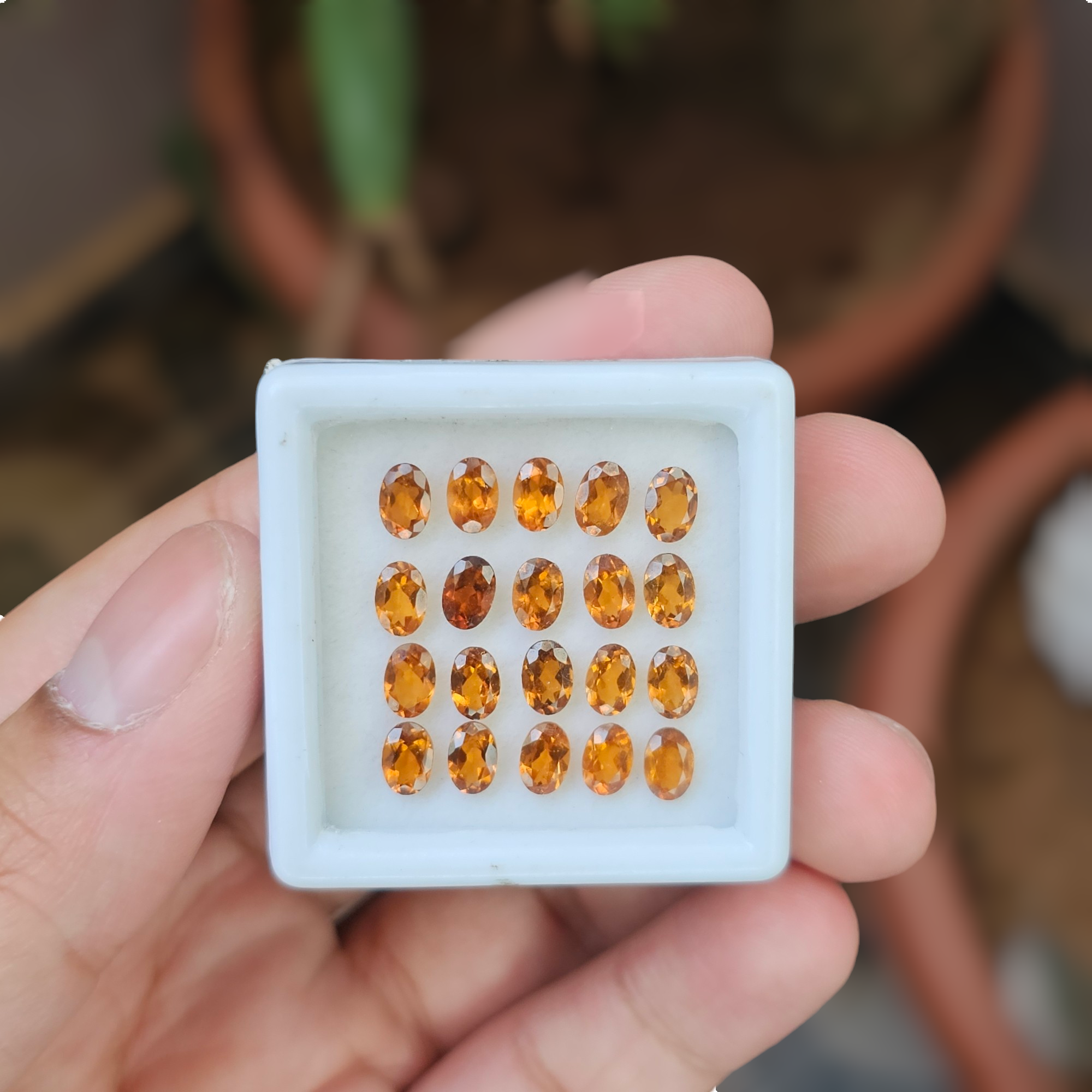 20 Pcs Of Natural Hessonite Garnet Faceted | Shape: Oval | Size:6x4mm - The LabradoriteKing