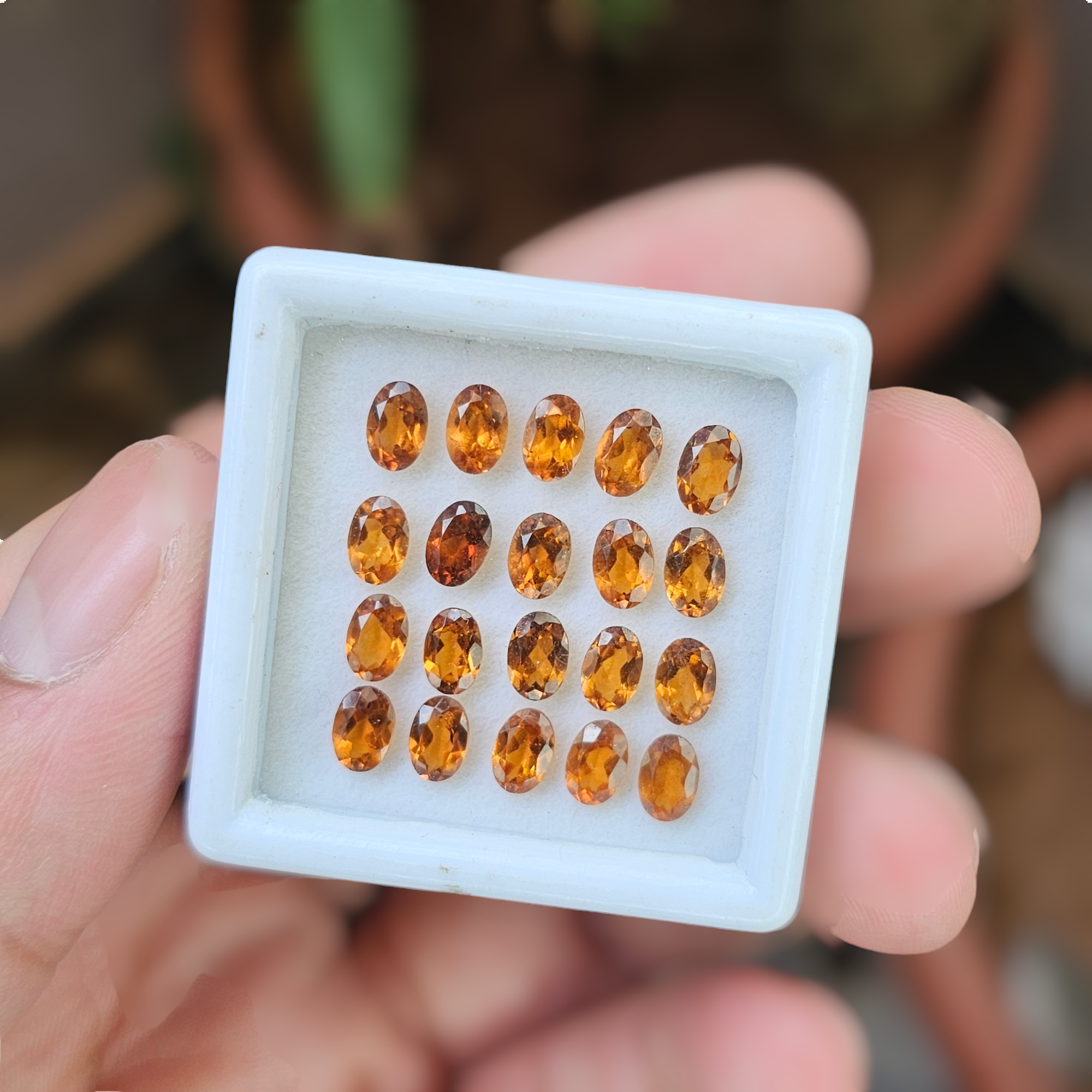 20 Pcs Of Natural Hessonite Garnet Faceted | Shape: Oval | Size:6x4mm - The LabradoriteKing