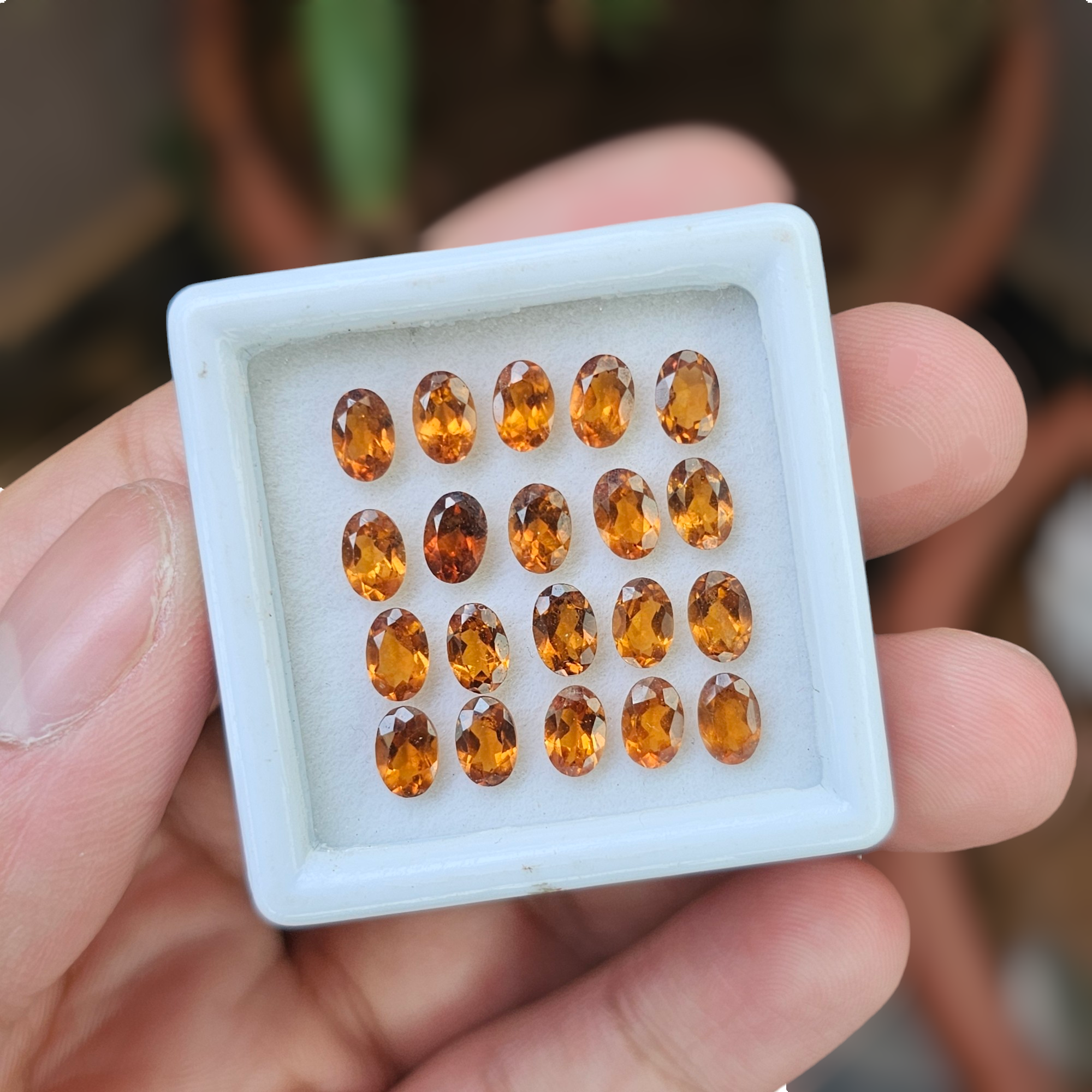 20 Pcs Of Natural Hessonite Garnet Faceted | Shape: Oval | Size:6x4mm - The LabradoriteKing