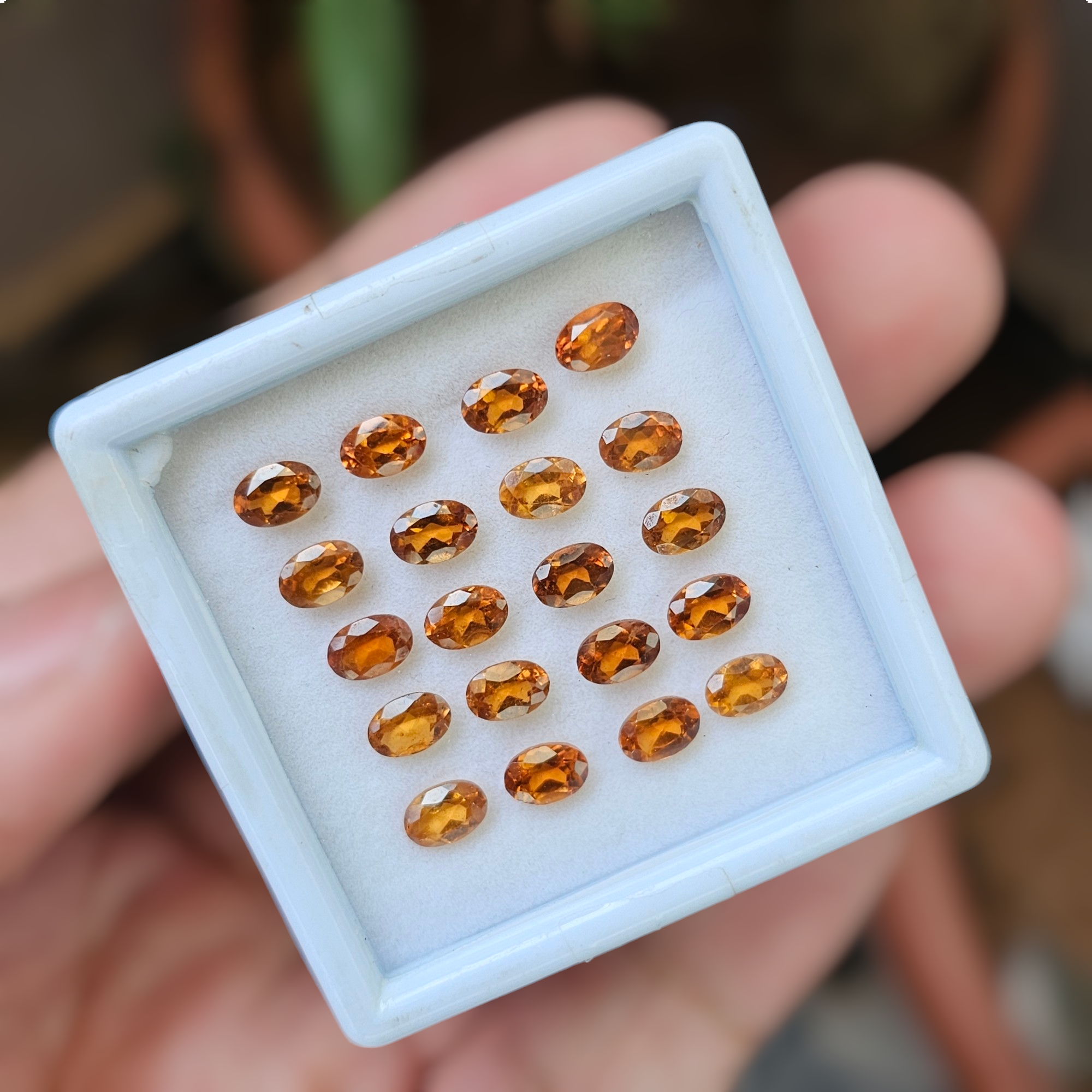 20 Pcs Of Natural Hessonite Garnet Faceted | Shape: Oval | Size:6x4mm - The LabradoriteKing