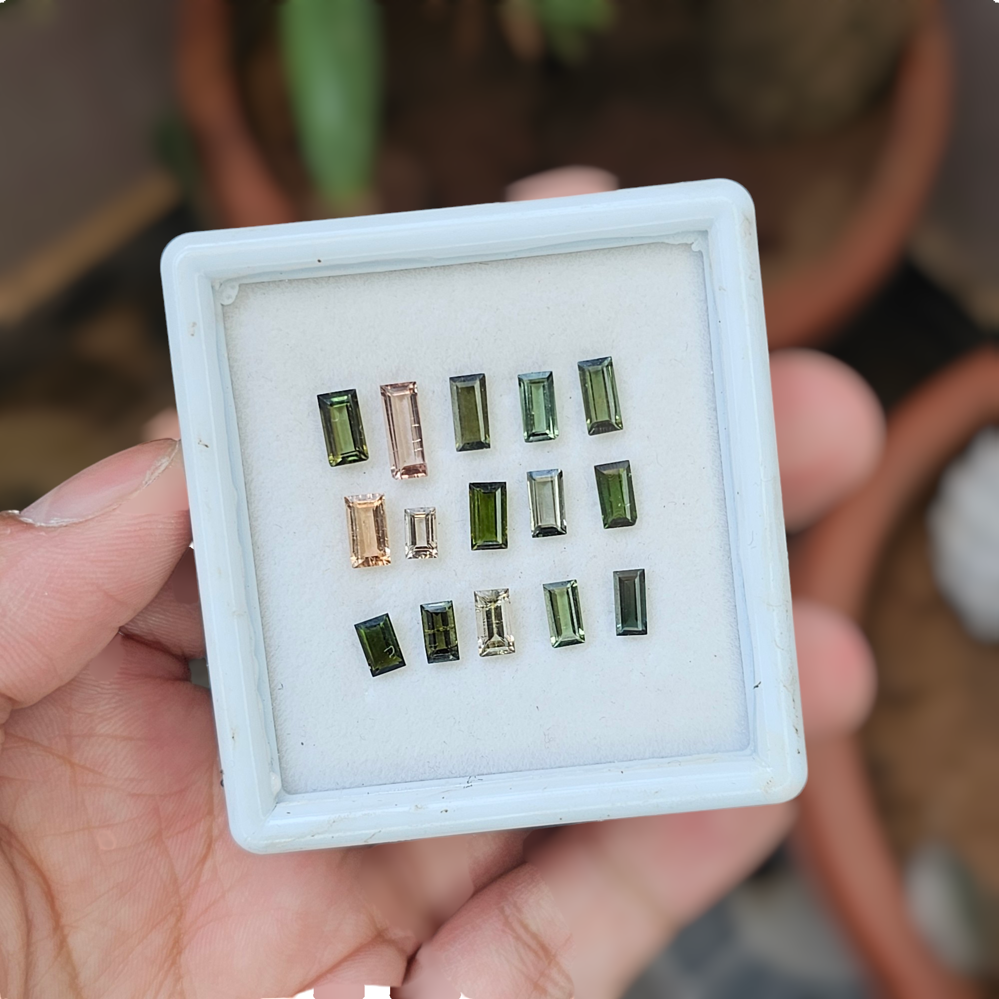 15 Pcs Of Natural Tourmaline Faceted | Shape: Rectangle | Size:5-10mm - The LabradoriteKing