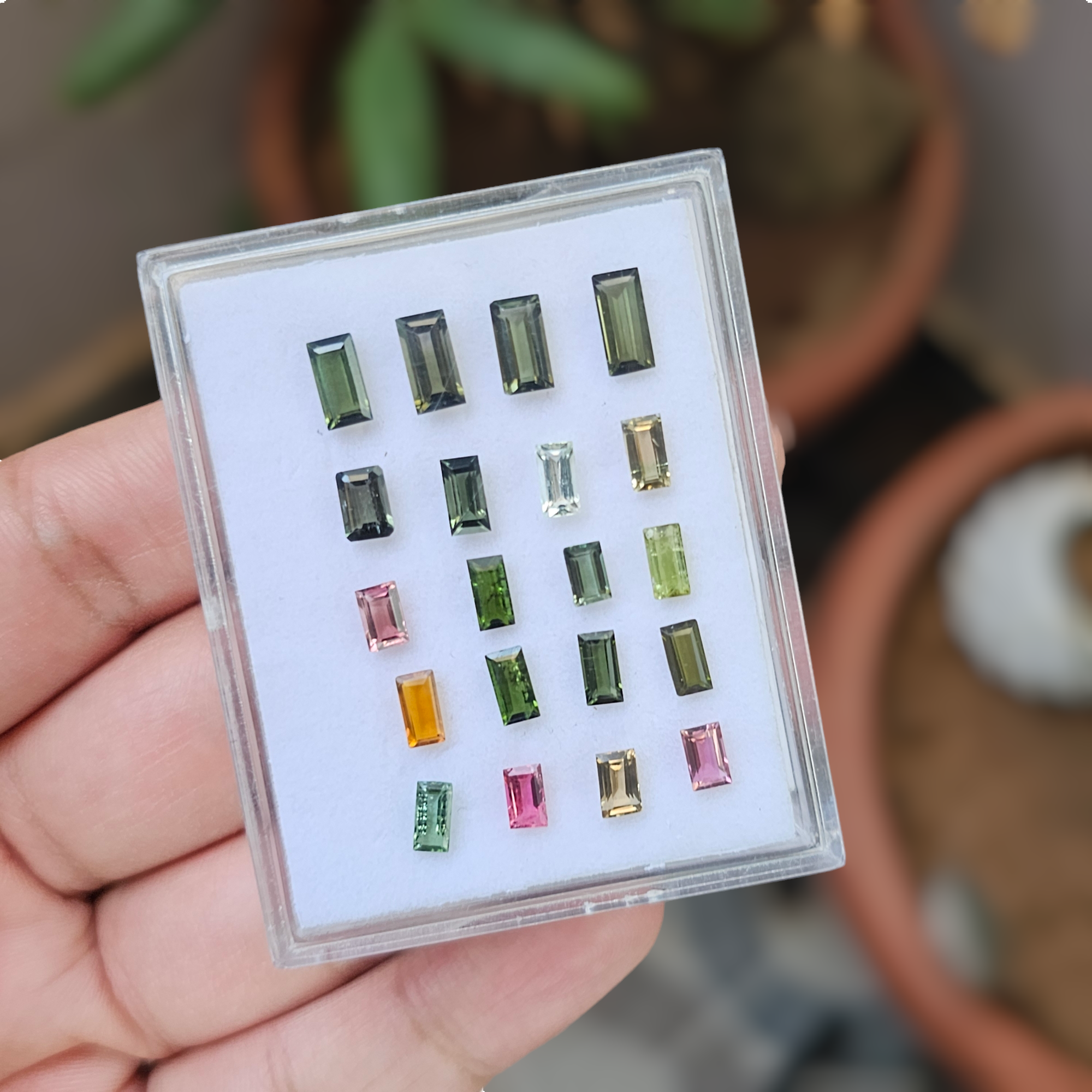 20 Pcs Of Natural Tourmaline Faceted | Shape: Rectangle | Size:5-8mm - The LabradoriteKing