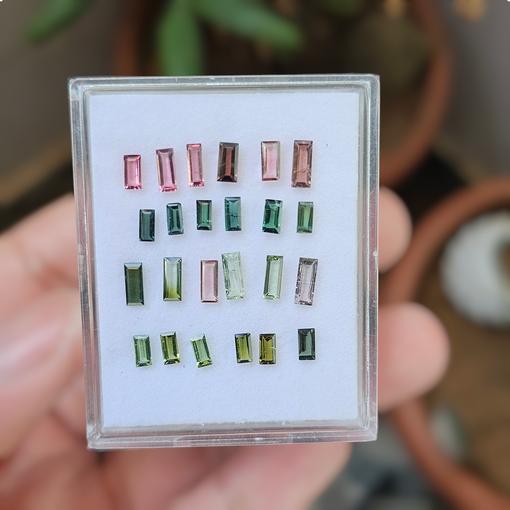 24 Pcs Of Natural Tourmaline Faceted | Shape: Rectangle | Size:5-8mm - The LabradoriteKing