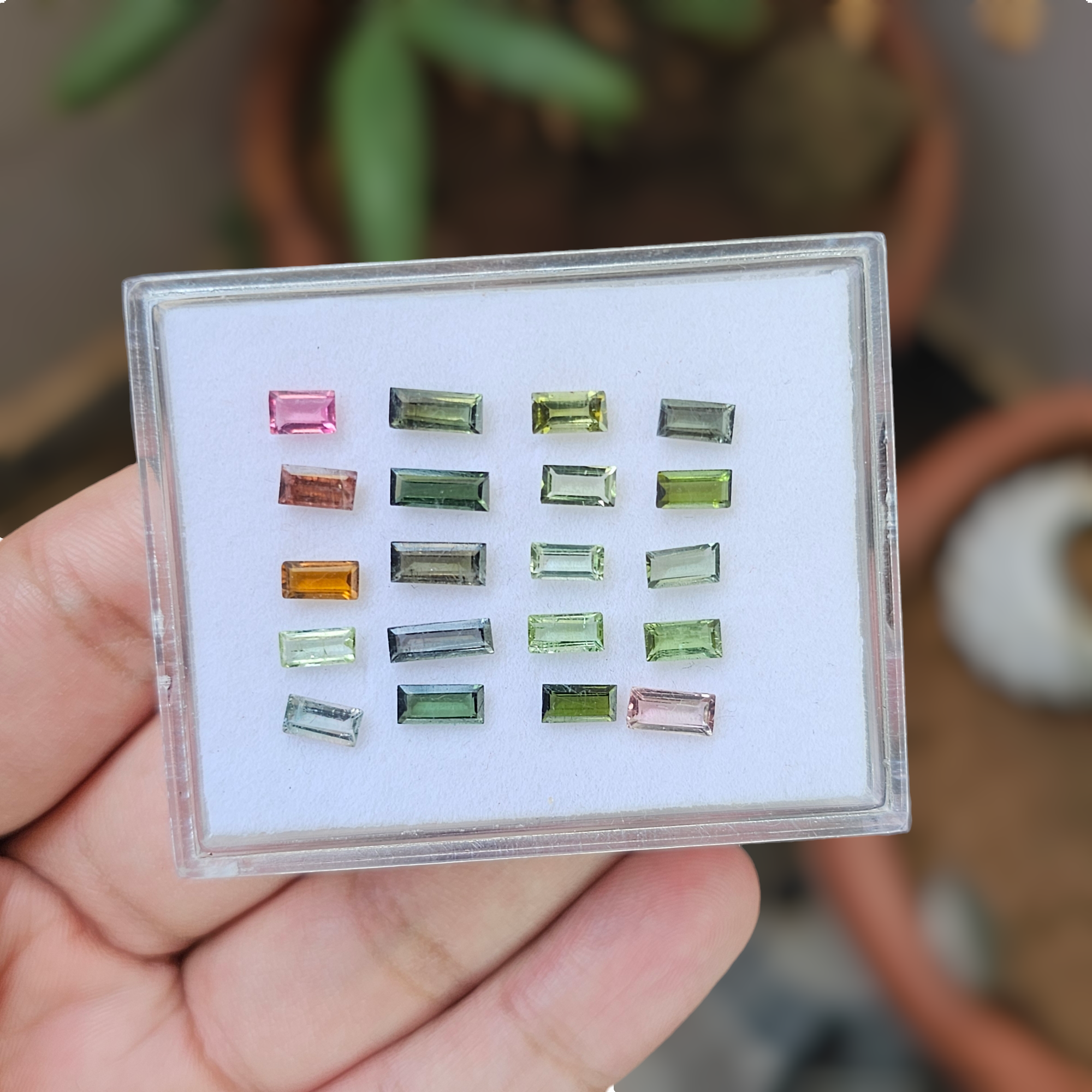 20 Pcs Of Natural Tourmaline Faceted | Shape: Rectangle | Size:6-8mm - The LabradoriteKing