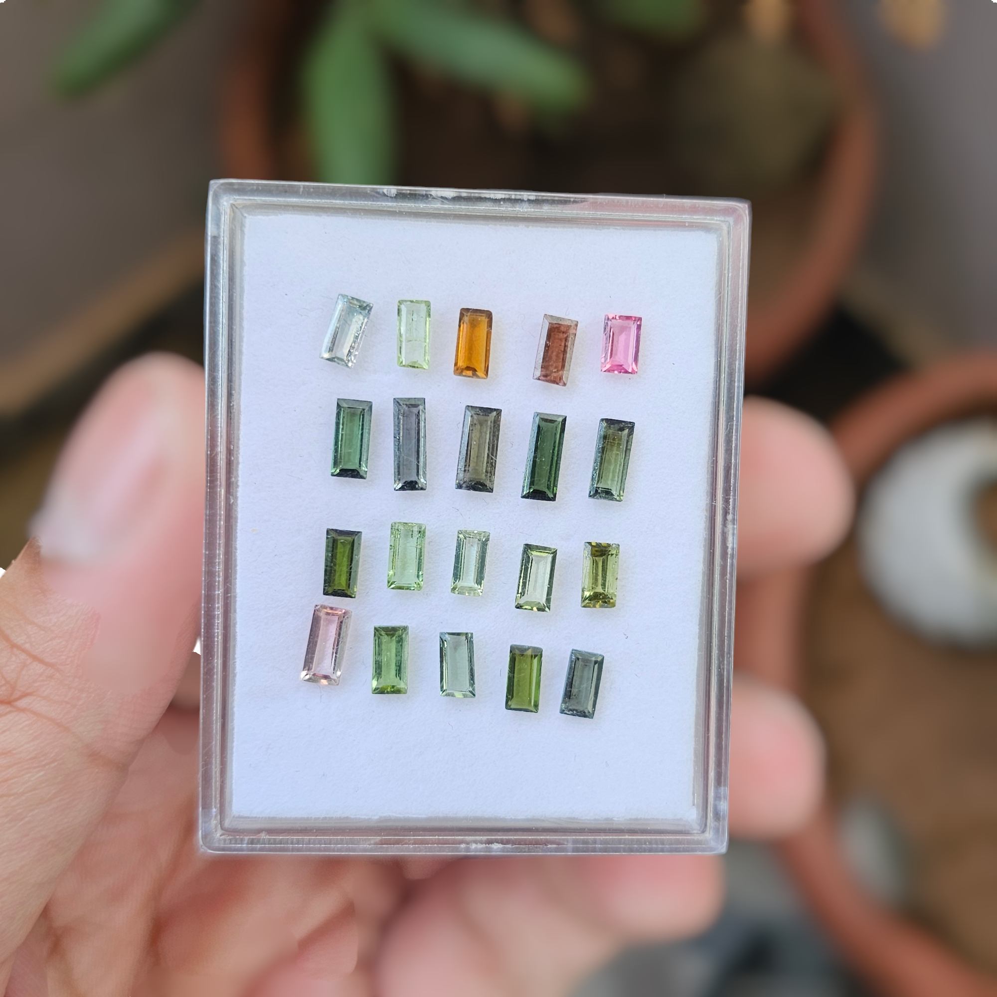 20 Pcs Of Natural Tourmaline Faceted | Shape: Rectangle | Size:6-8mm - The LabradoriteKing