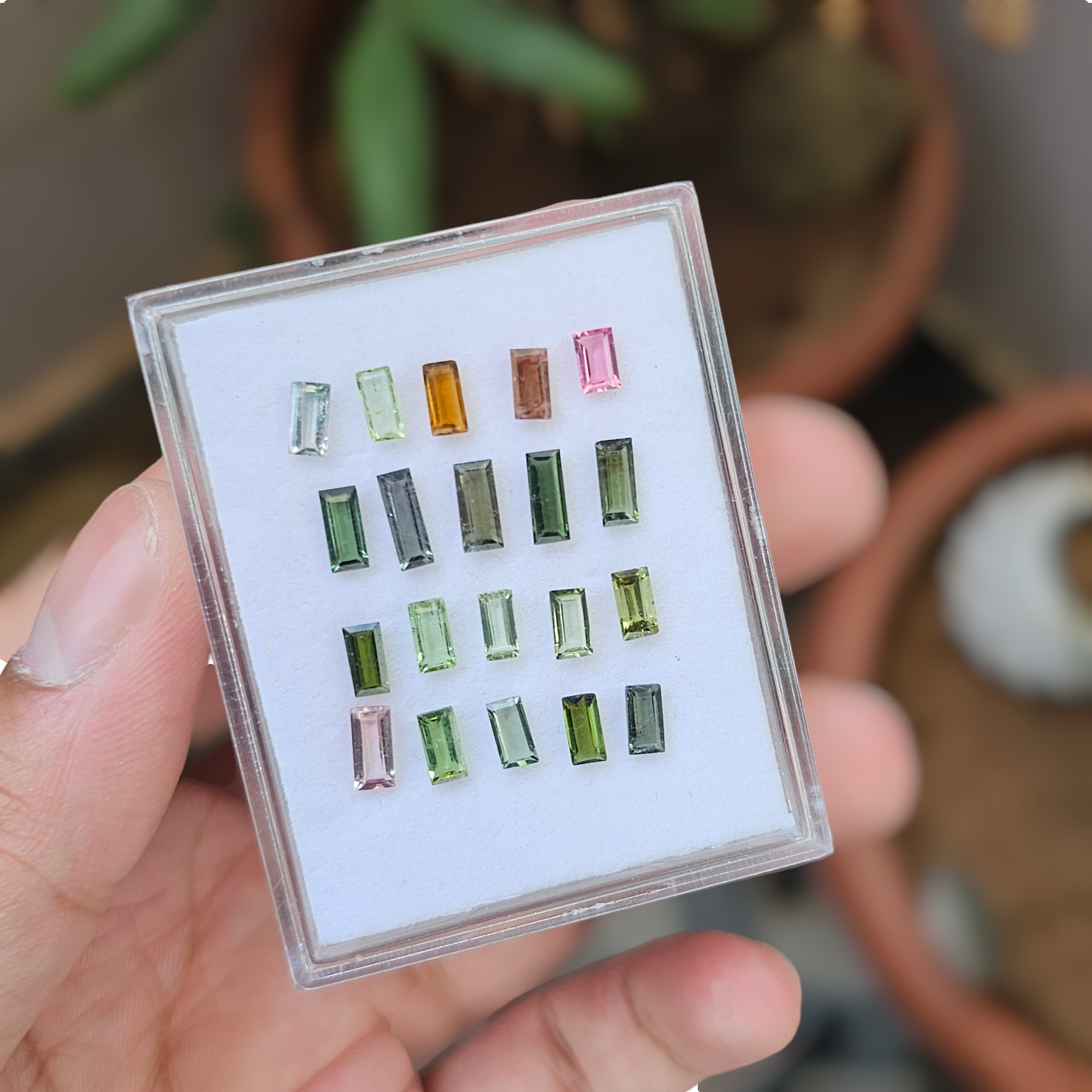 20 Pcs Of Natural Tourmaline Faceted | Shape: Rectangle | Size:6-8mm - The LabradoriteKing