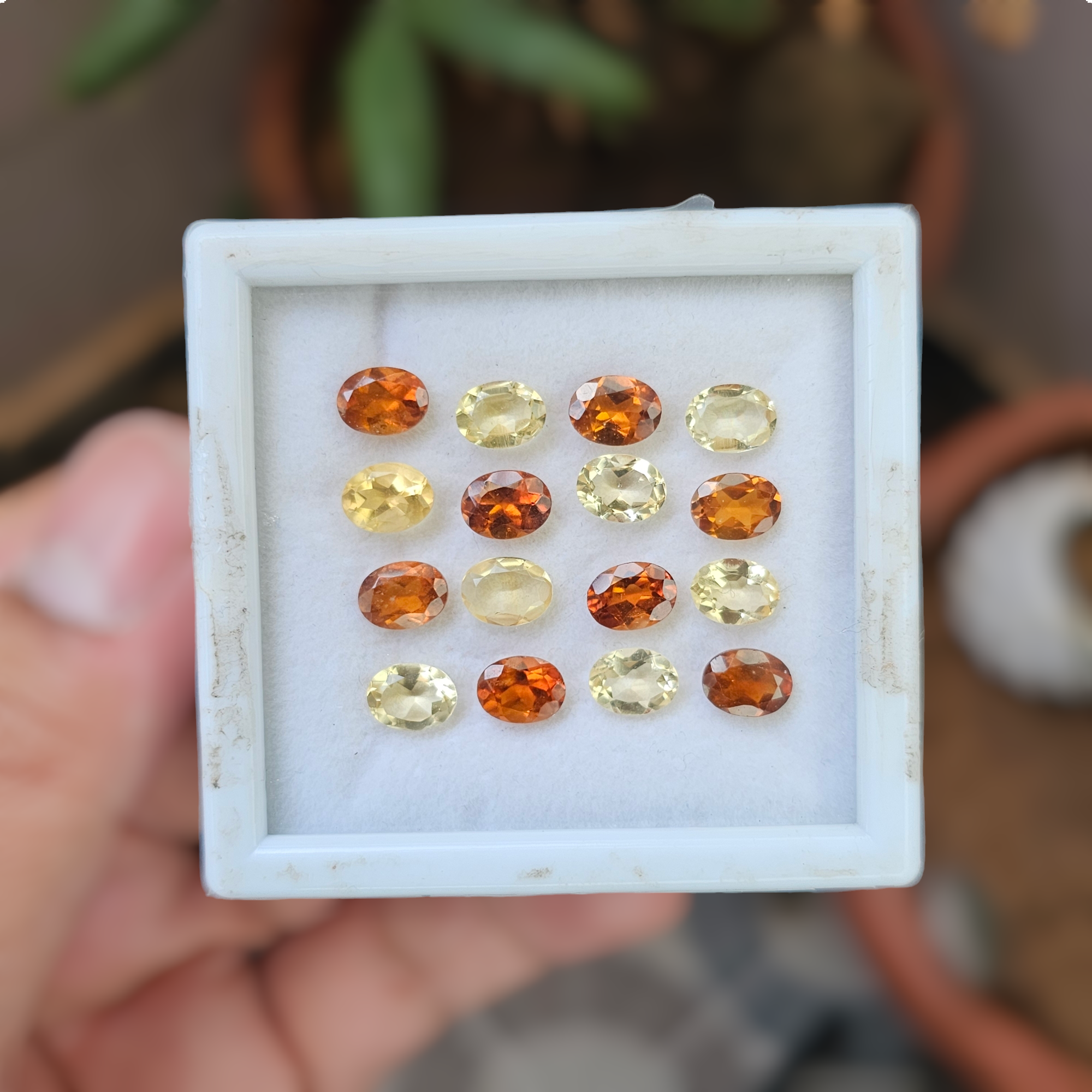 16 Pcs Of Natural Citrine & Hessonite Garnet Faceted | Shape: Oval | Size:8x6mm - The LabradoriteKing