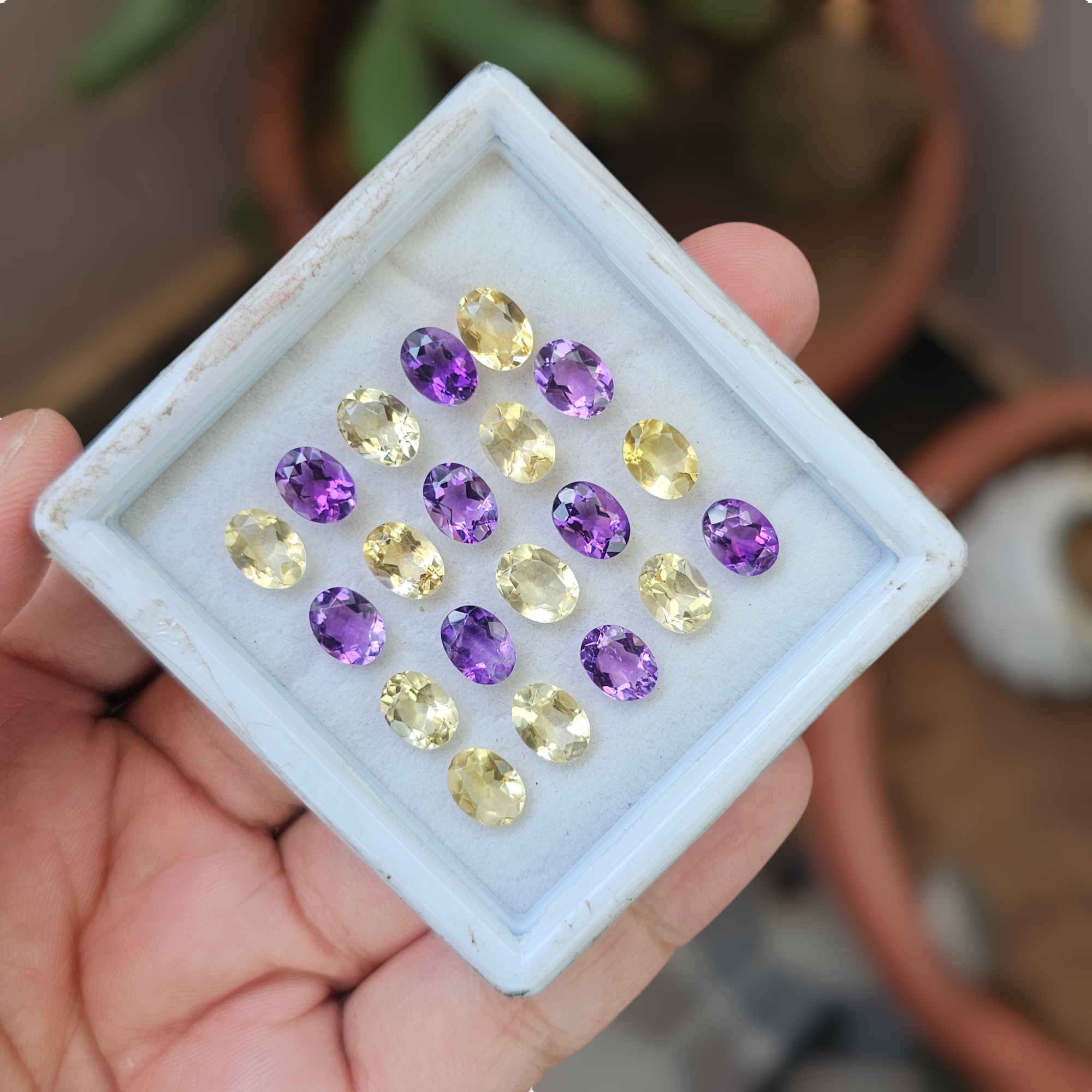 20 Pcs Of Natural Citrine & Amethyst  Faceted | Shape: Oval | Size:8x6mm - The LabradoriteKing