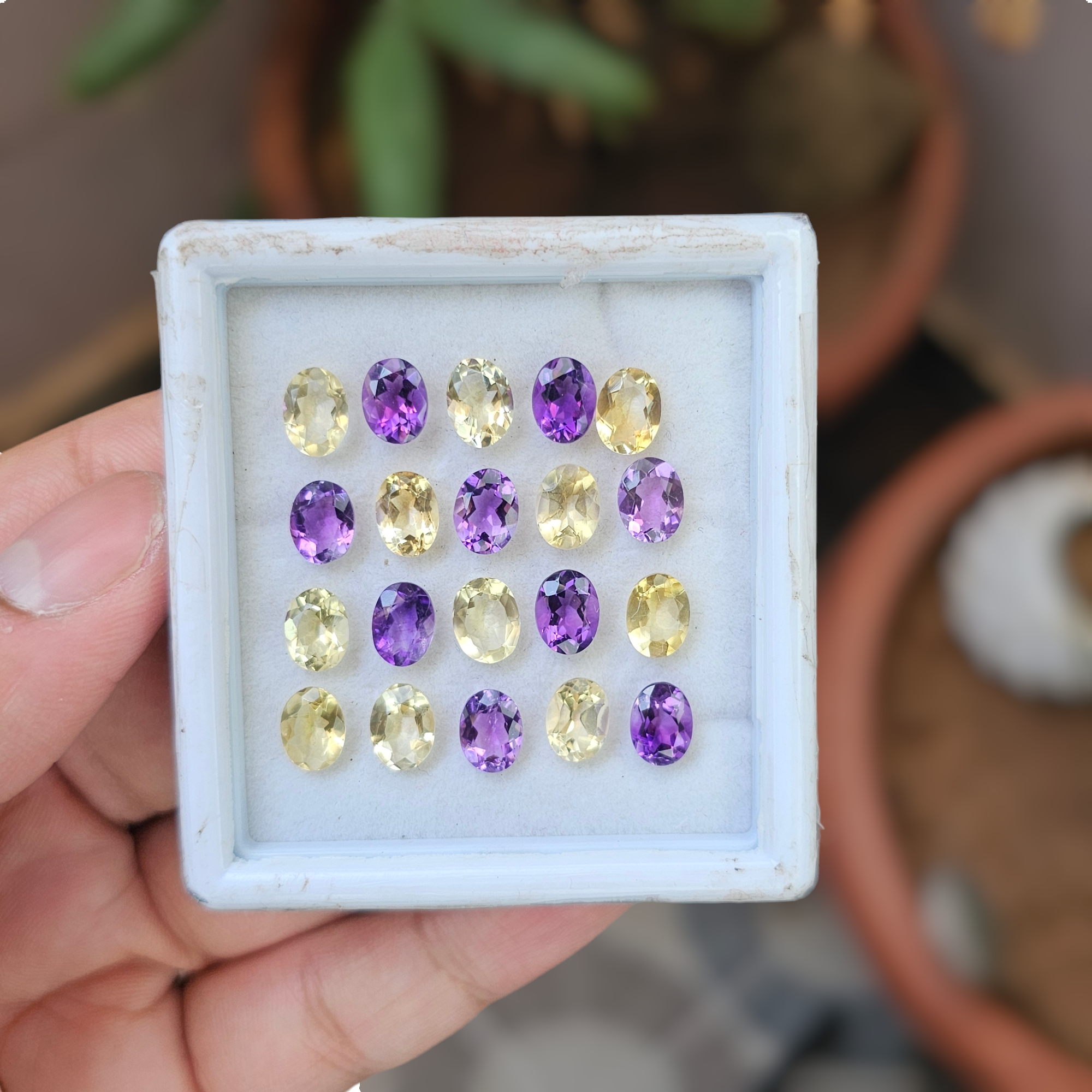 20 Pcs Of Natural Citrine & Amethyst  Faceted | Shape: Oval | Size:8x6mm - The LabradoriteKing