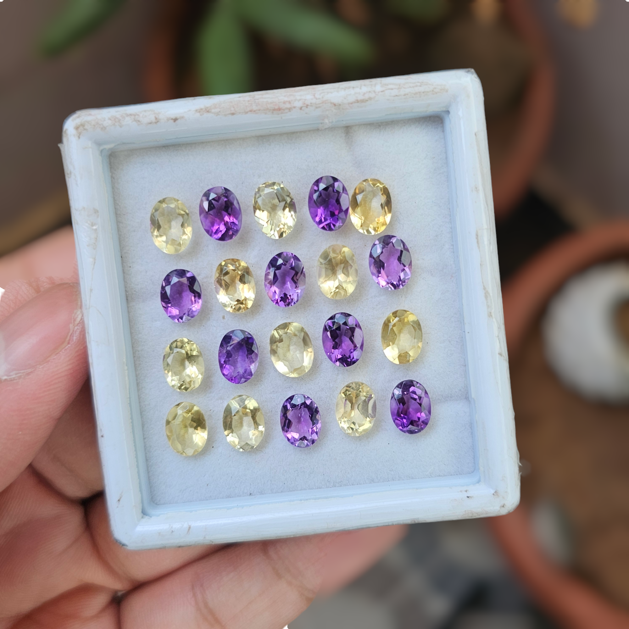 20 Pcs Of Natural Citrine & Amethyst  Faceted | Shape: Oval | Size:8x6mm - The LabradoriteKing