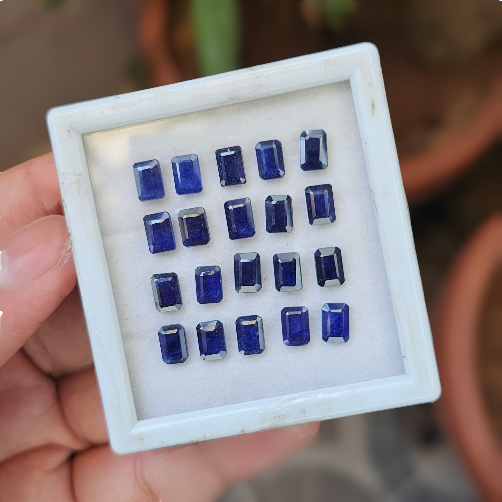 20 Pcs Of Natural Blue Sapphire Faceted | Shape: Rectangle | Size: 7x5mm