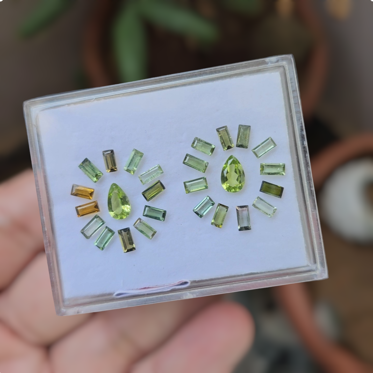 26 Pcs Of Natural Peridot & Tourmaline Faceted | Shape:  Pear & Rectangle | Size:5-8mm - The LabradoriteKing