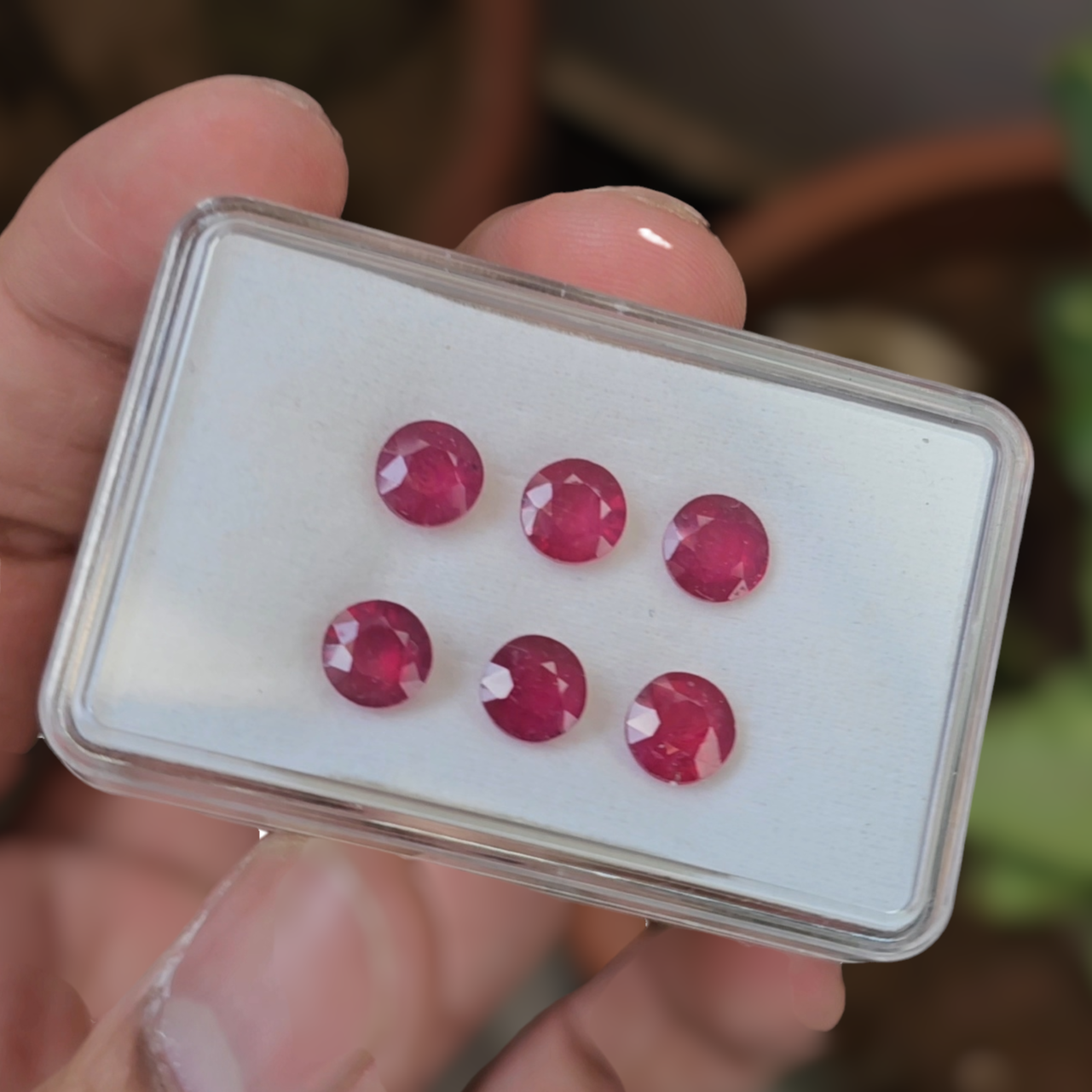 15 Pcs Of Natural Ruby Faceted Gemstone | Shape: Round | Size:6mm