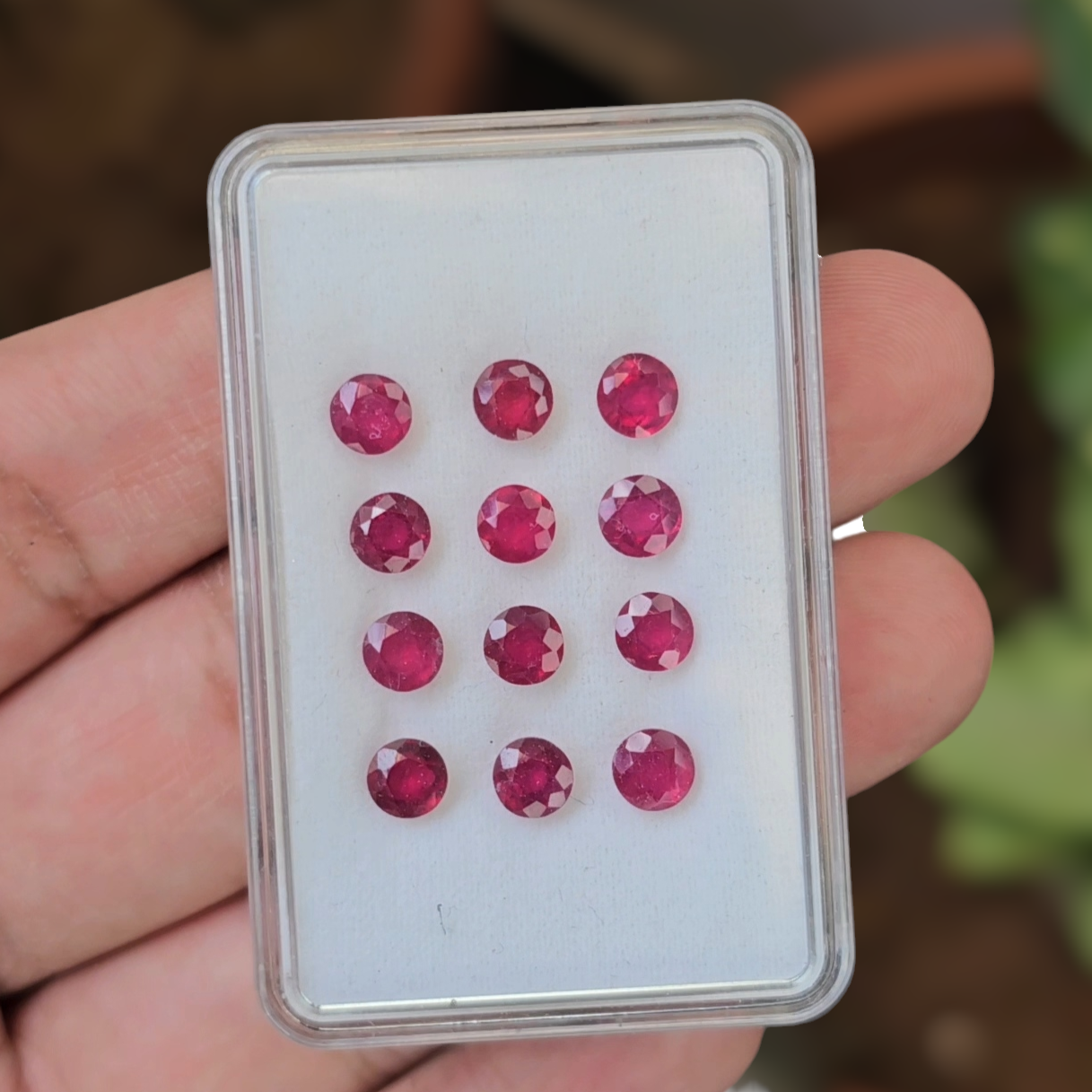 15 Pcs Of Natural Ruby Faceted Gemstone | Shape: Round | Size:5mm