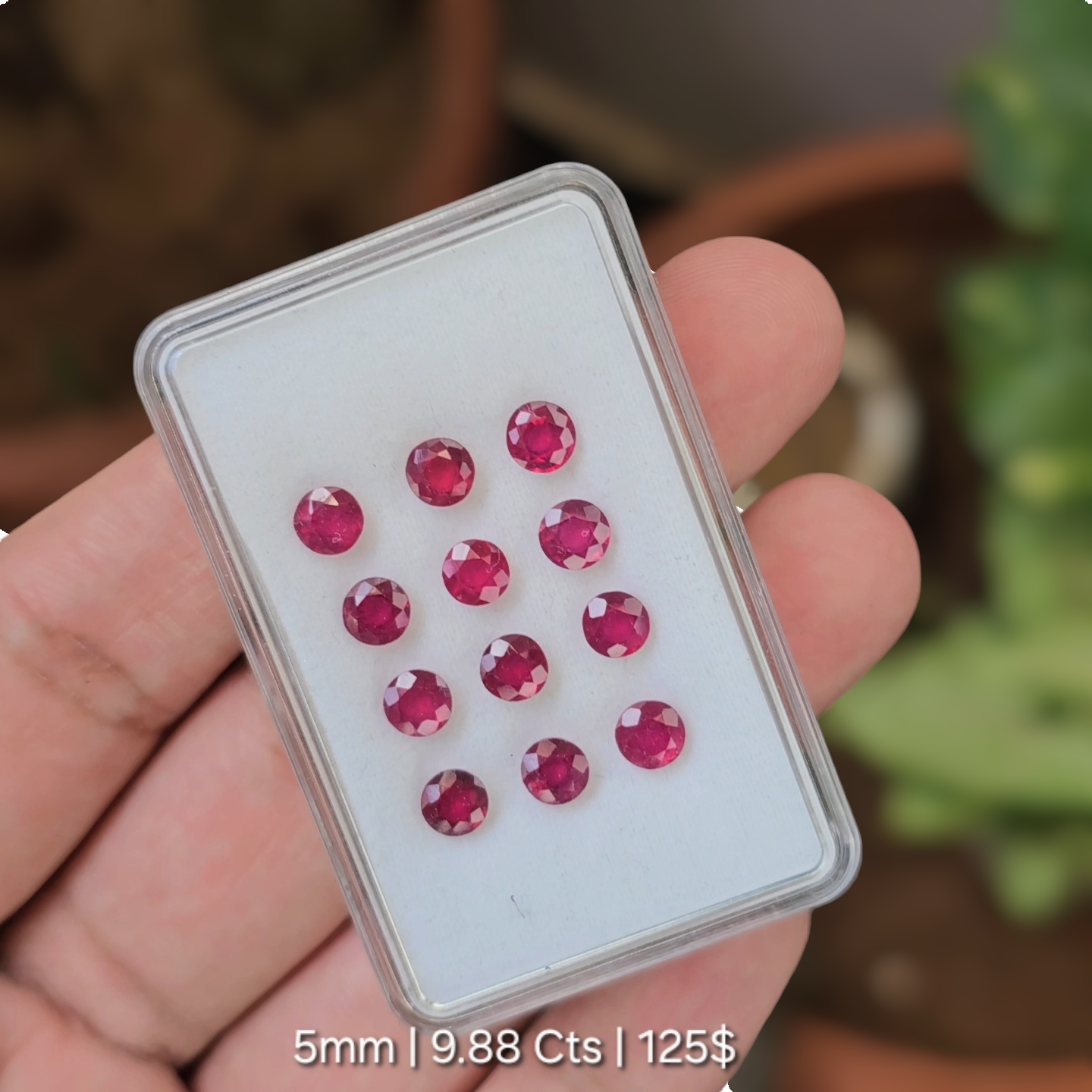 15 Pcs Of Natural Ruby Faceted Gemstone | Shape: Round | Size:5mm - The LabradoriteKing