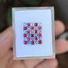 30 Pcs Of Natural Ruby & Blue Topaz Faceted Gemstone | Shape: Square | Size:4mm