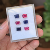 6 Pcs Of Natural Ruby & Sapphire Faceted Gemstone | Shape: Rectangle | Size:8x6mm - The LabradoriteKing