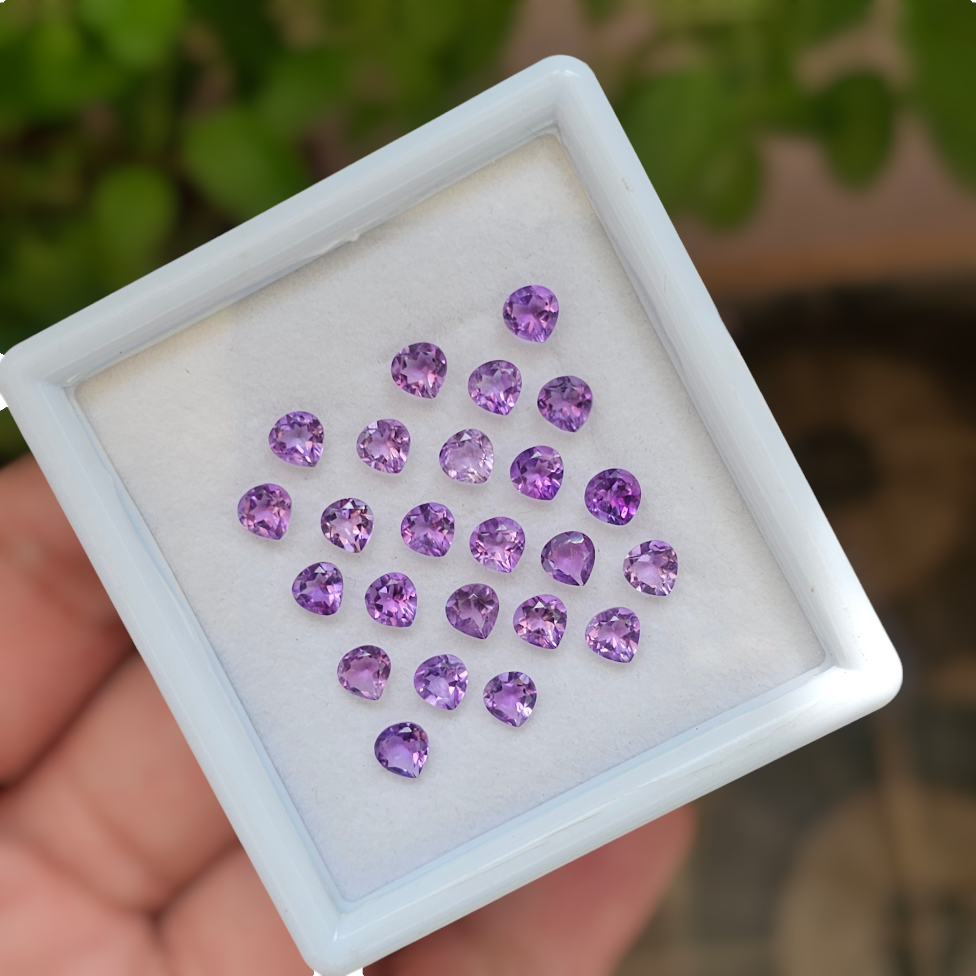 24 Pcs Of Natural Amethyst Faceted | Shape: Teardrop | Size: 5mm - The LabradoriteKing