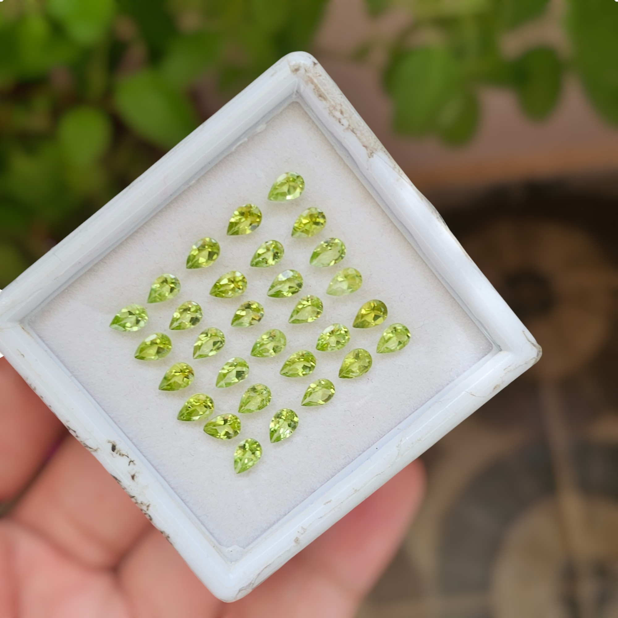 30 Pcs Of Natural Peridot Faceted | Pear Shape | Size: 6x4mm