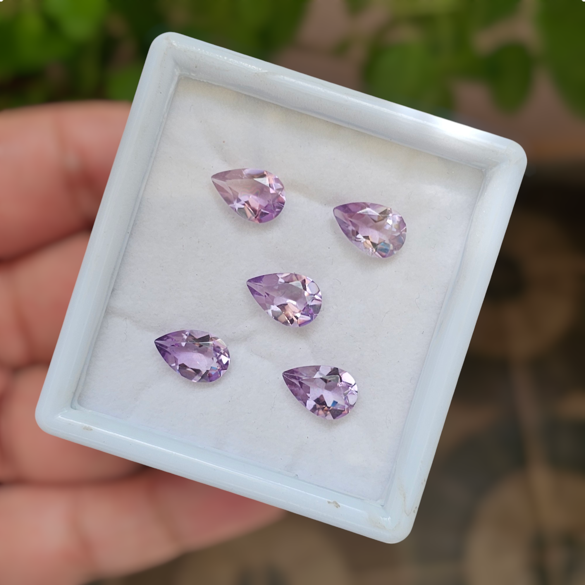 5 Pcs Of Natural Amethyst Faceted | Shape: Pear | Size: 12x8mm - The LabradoriteKing