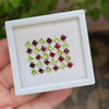 30 Pcs Of Natural  Garnet & Peridot Faceted | Shape: Square | Size: 4mm - The LabradoriteKing