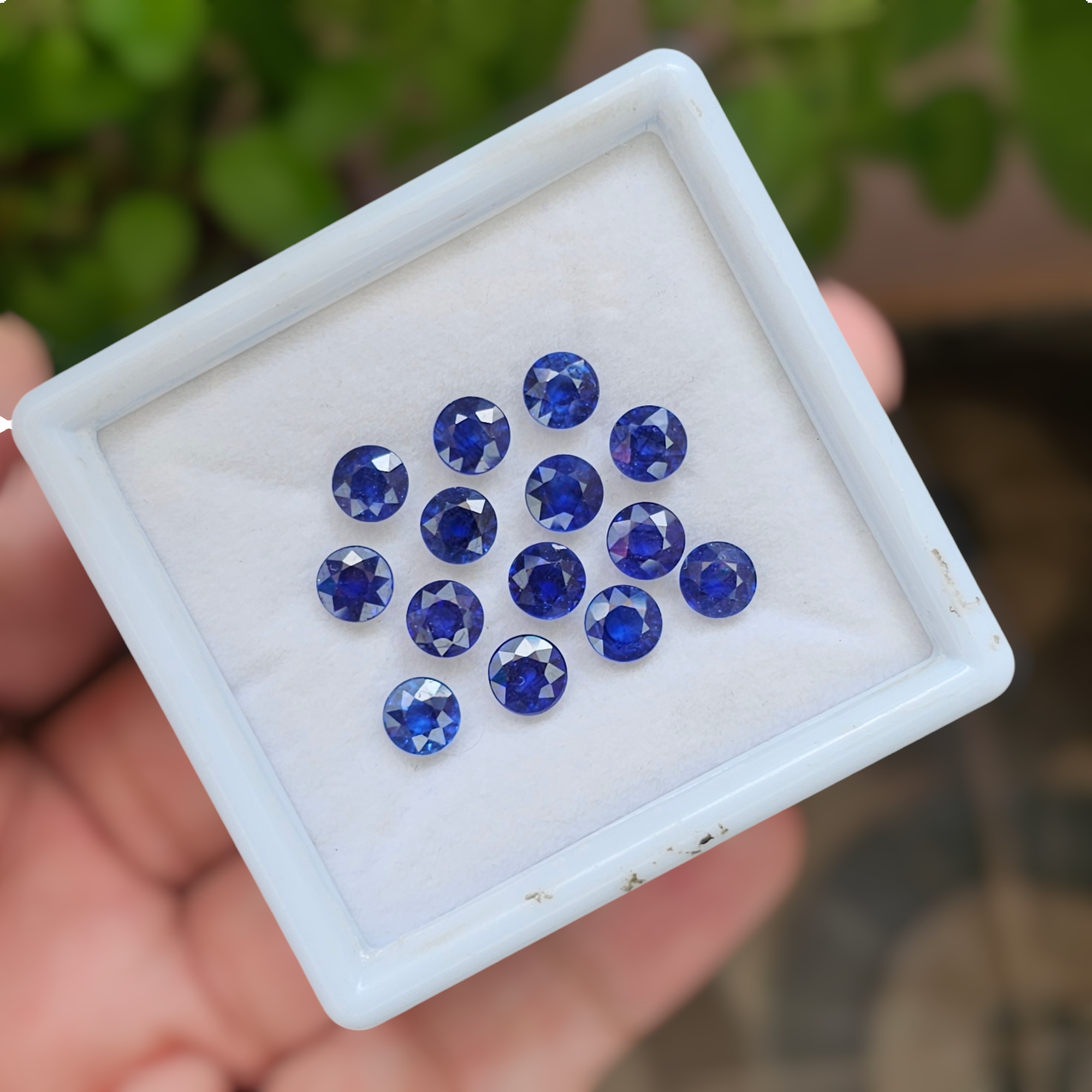 14 Pcs Of Natural  Blue Sapphire Faceted | Shape: Round | Size: 6mm