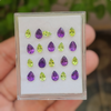 20 Pcs Of Natural Peridot & Amethyst  Faceted | Shape: Pear  | Size: 6-7mm - The LabradoriteKing