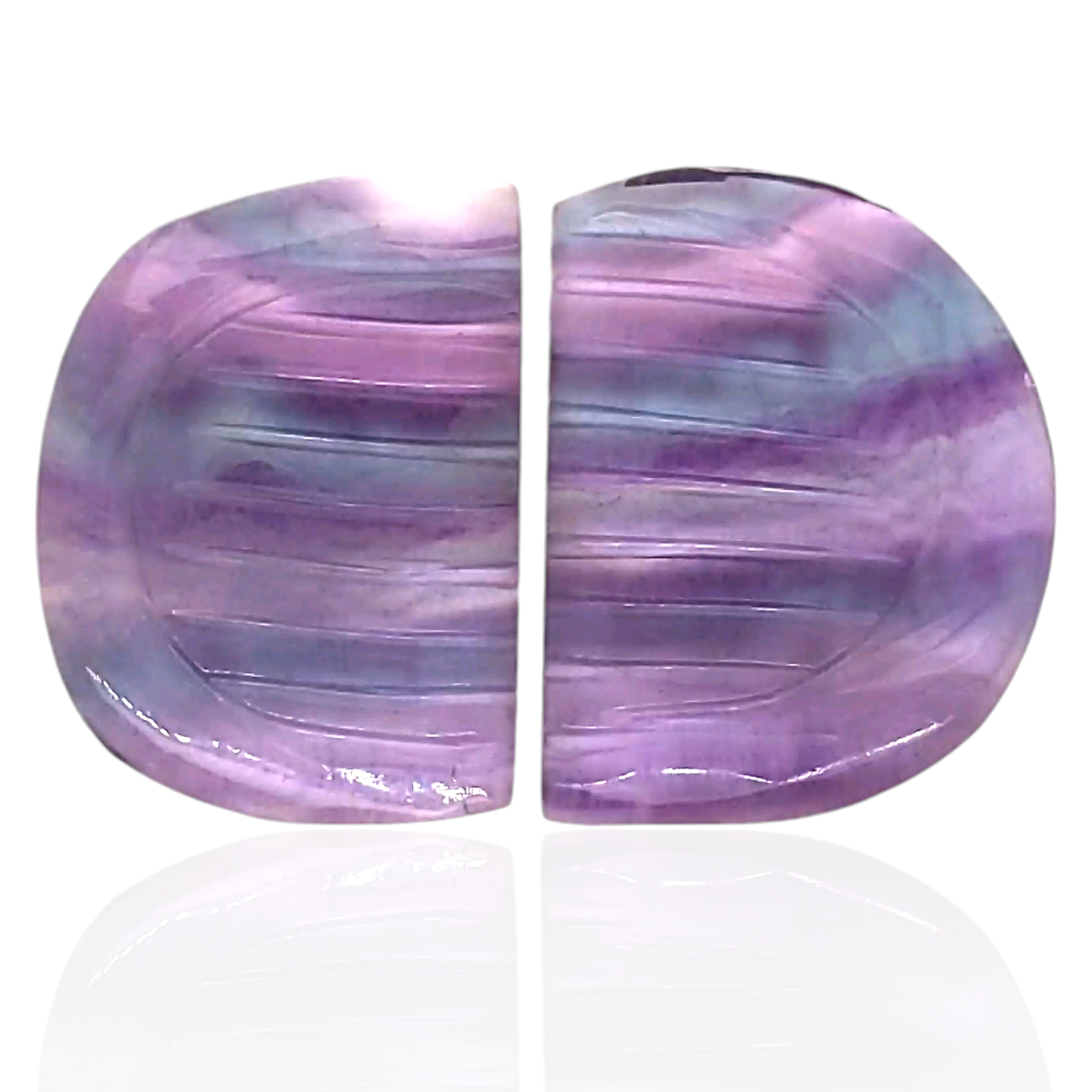 Natural Flourite Stone Pair Carved | Size: 23x17mm - The LabradoriteKing