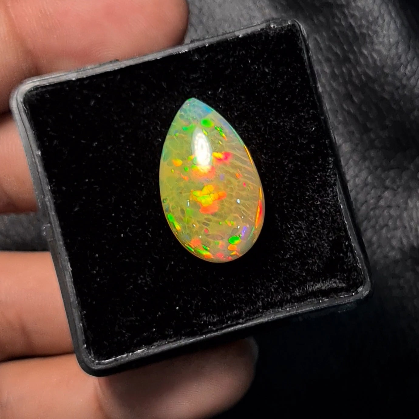 Natural Ethiopian Opal Cabochon | Pear| Size: 22x13mm