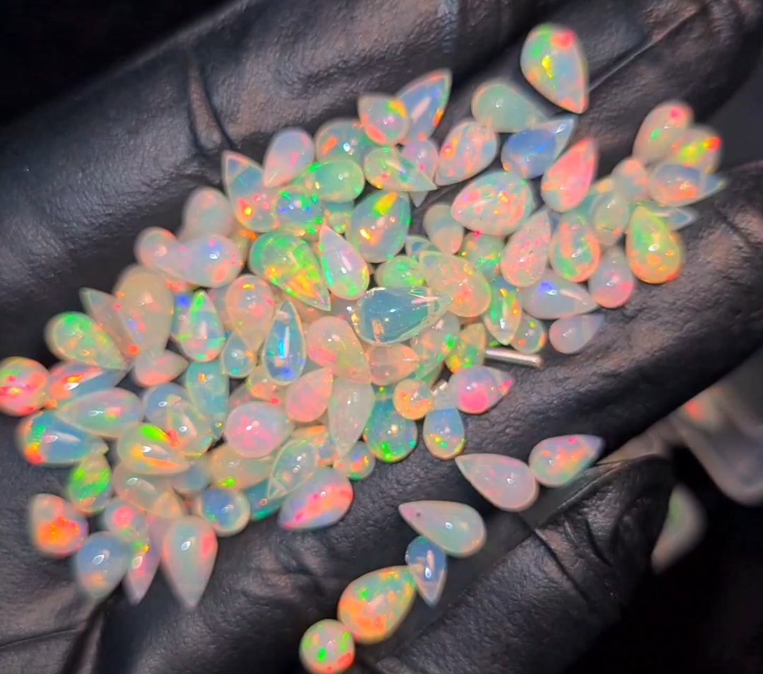 12 Pcs Opal Drops 6-8mm | Side Drilled | High Quality Ethiopian Mined - The LabradoriteKing