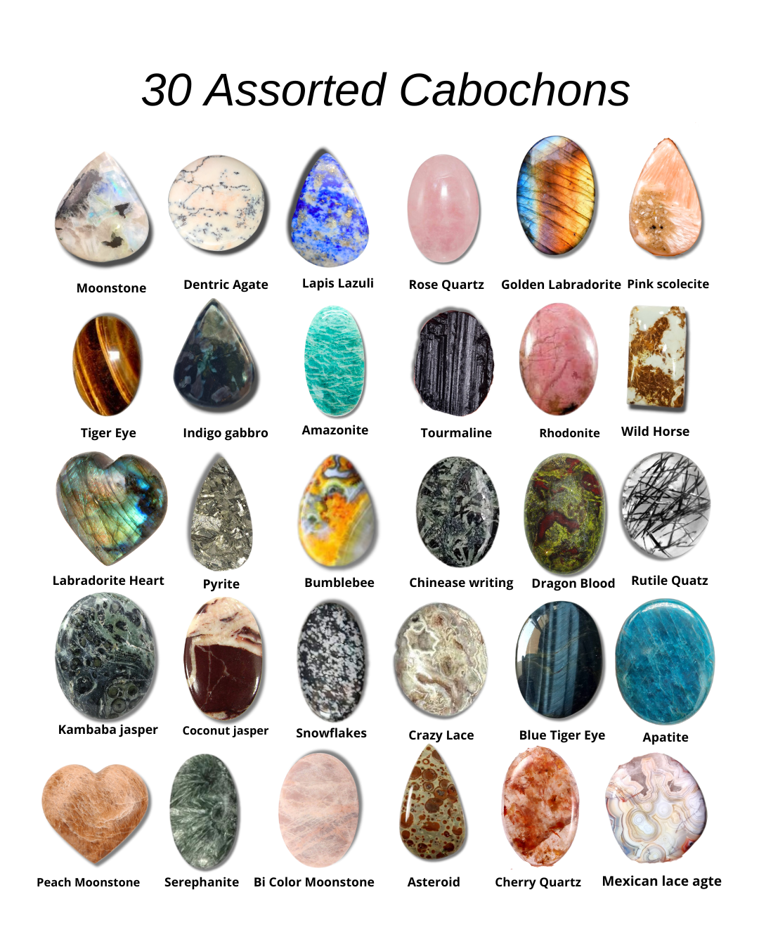 30 Set of Limited Christmas Gemstone Pack | 100 pcs | 1 KG - The LabradoriteKing