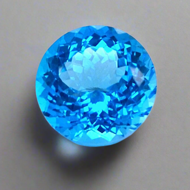 Natural Big Size Swiss Blue Topaz Faceted | Round | Size:16mm