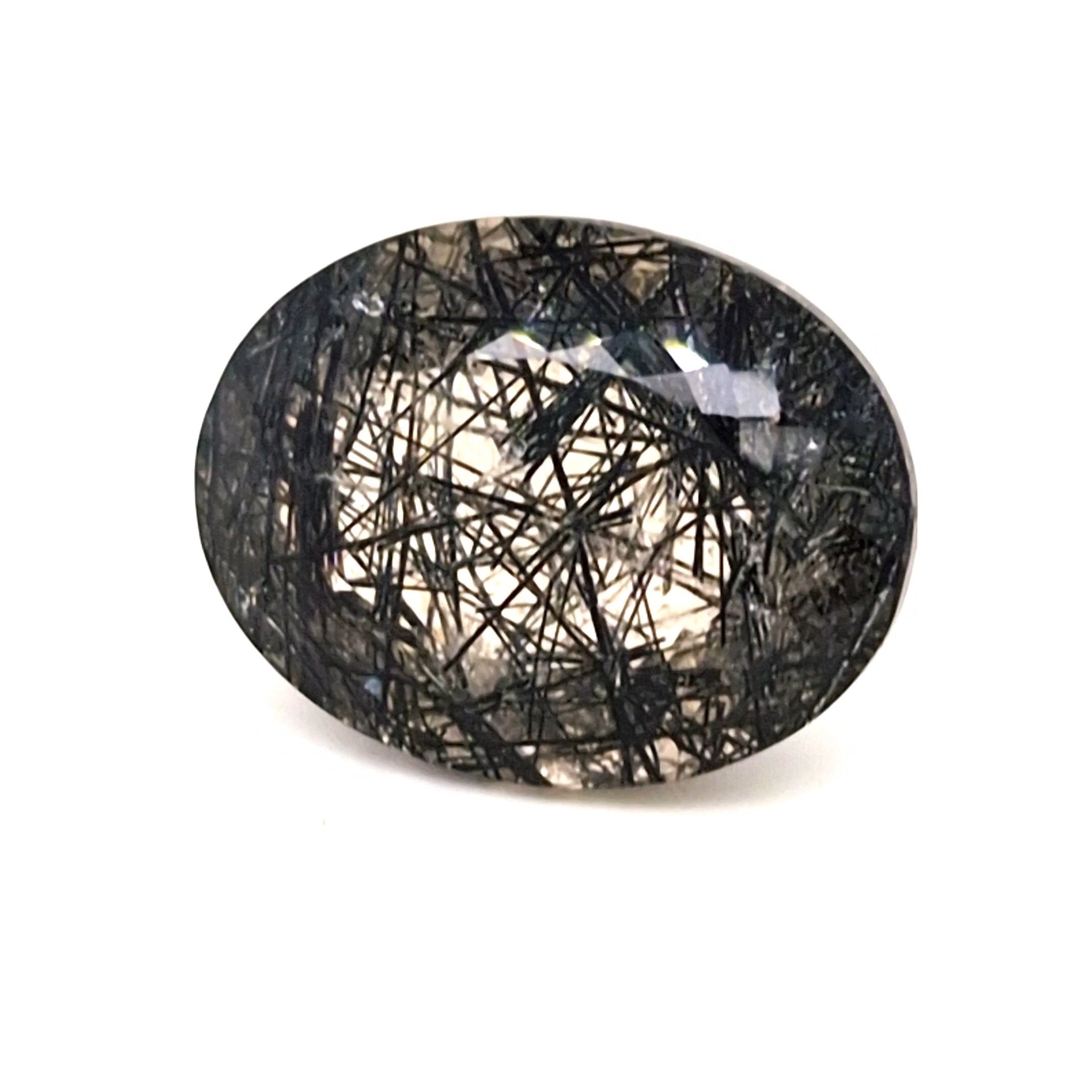 Natural Black Rutile Faceted | Oval | 24x19mm