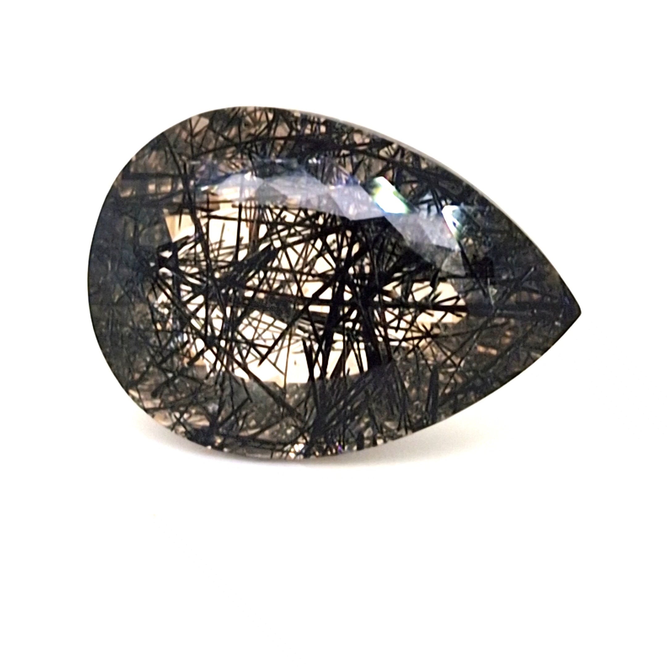 Natural Black Rutile Faceted | Pear | 27x19mm