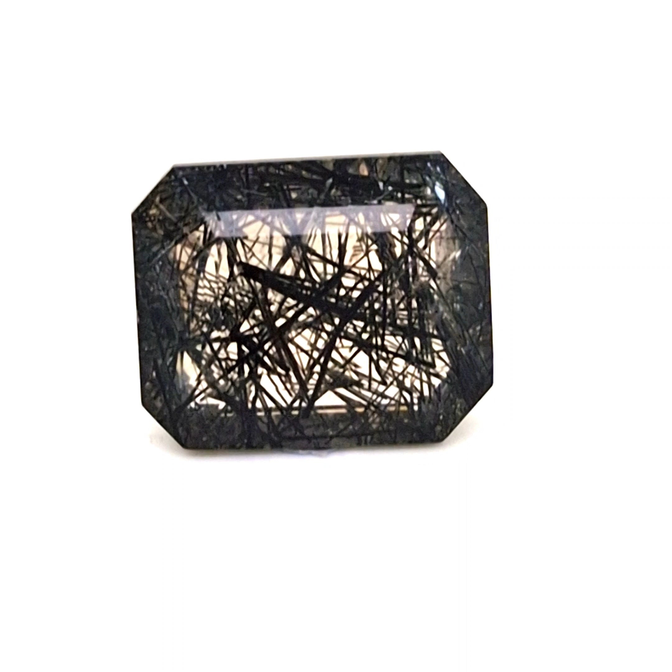 Natural Black Rutile Faceted | Rectangle | 20x16mm