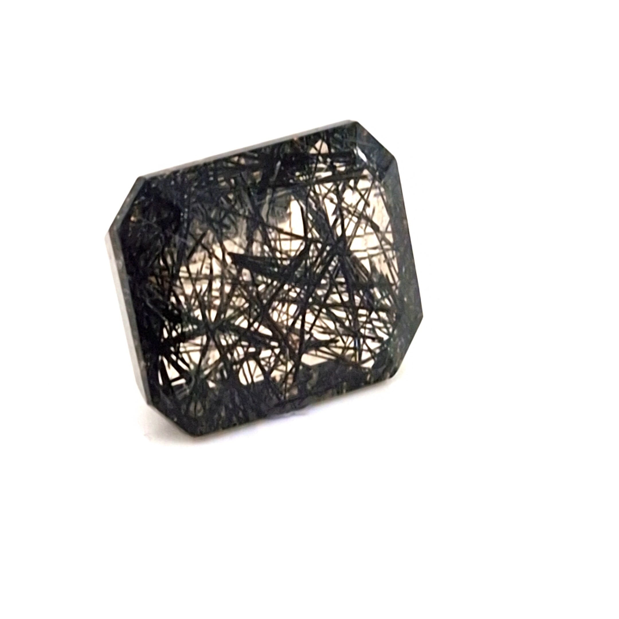 Natural Black Rutile Faceted | Rectangle | 20x16mm