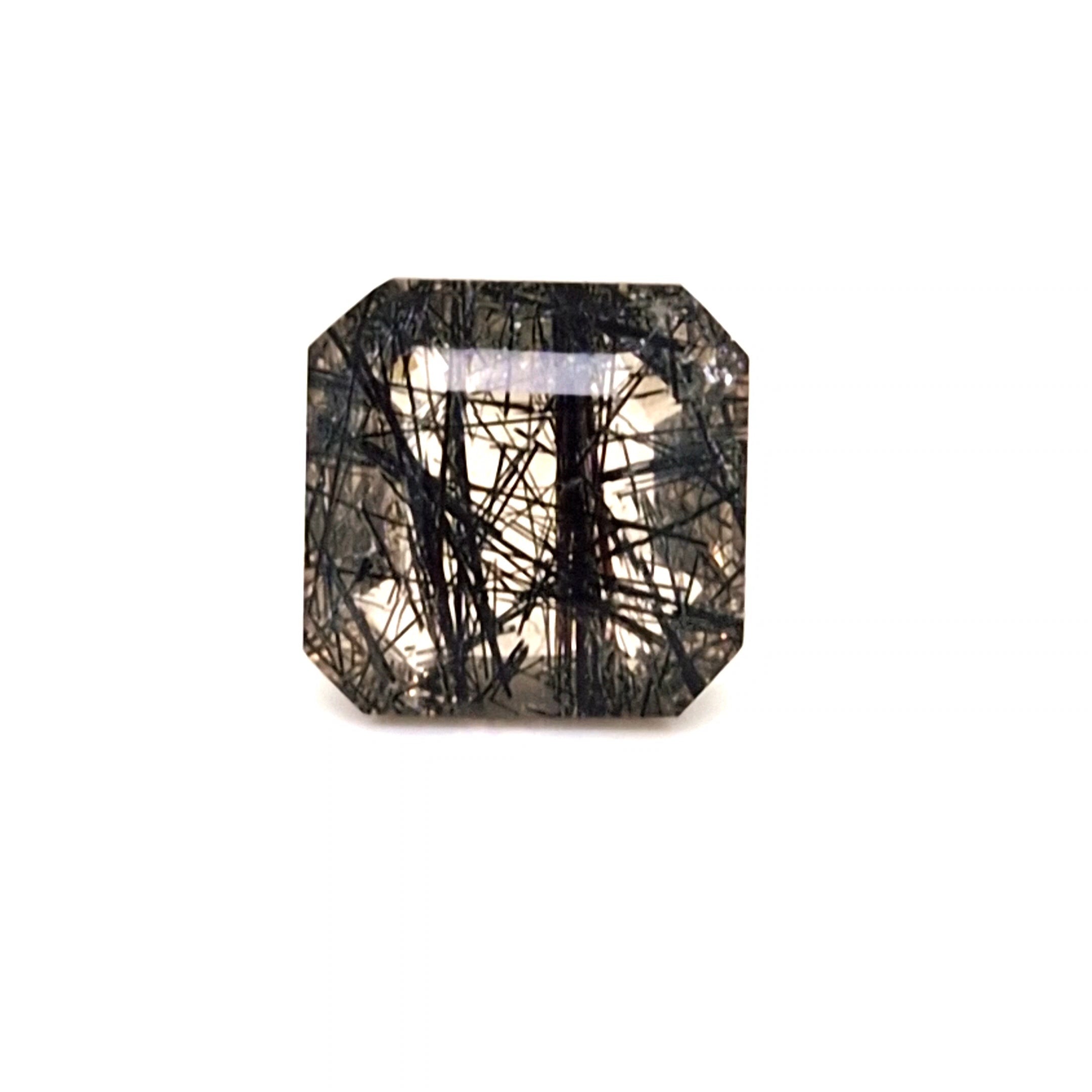 Natural Black Rutile Faceted | Square | 16x16mm