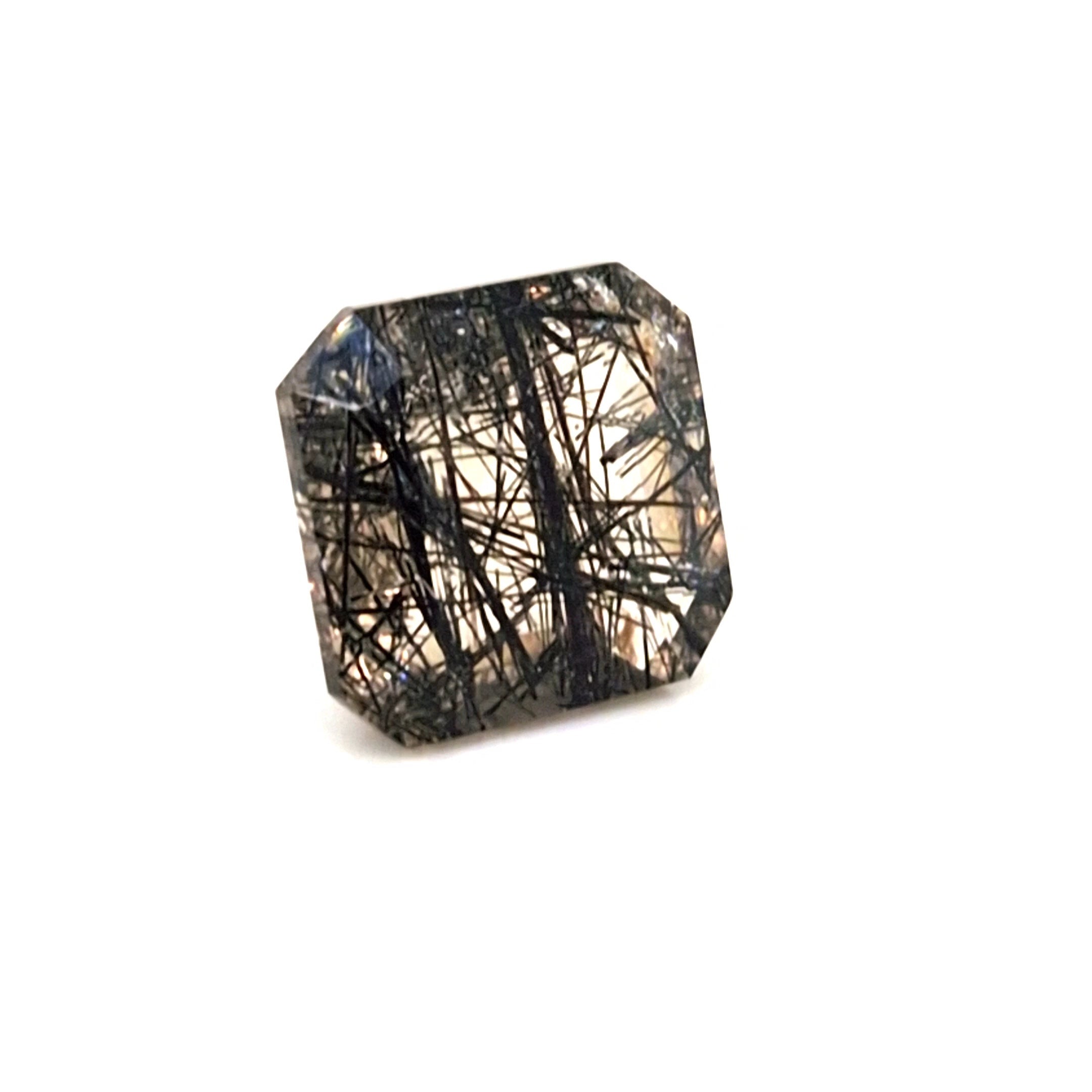 Natural Black Rutile Faceted | Square | 16x16mm