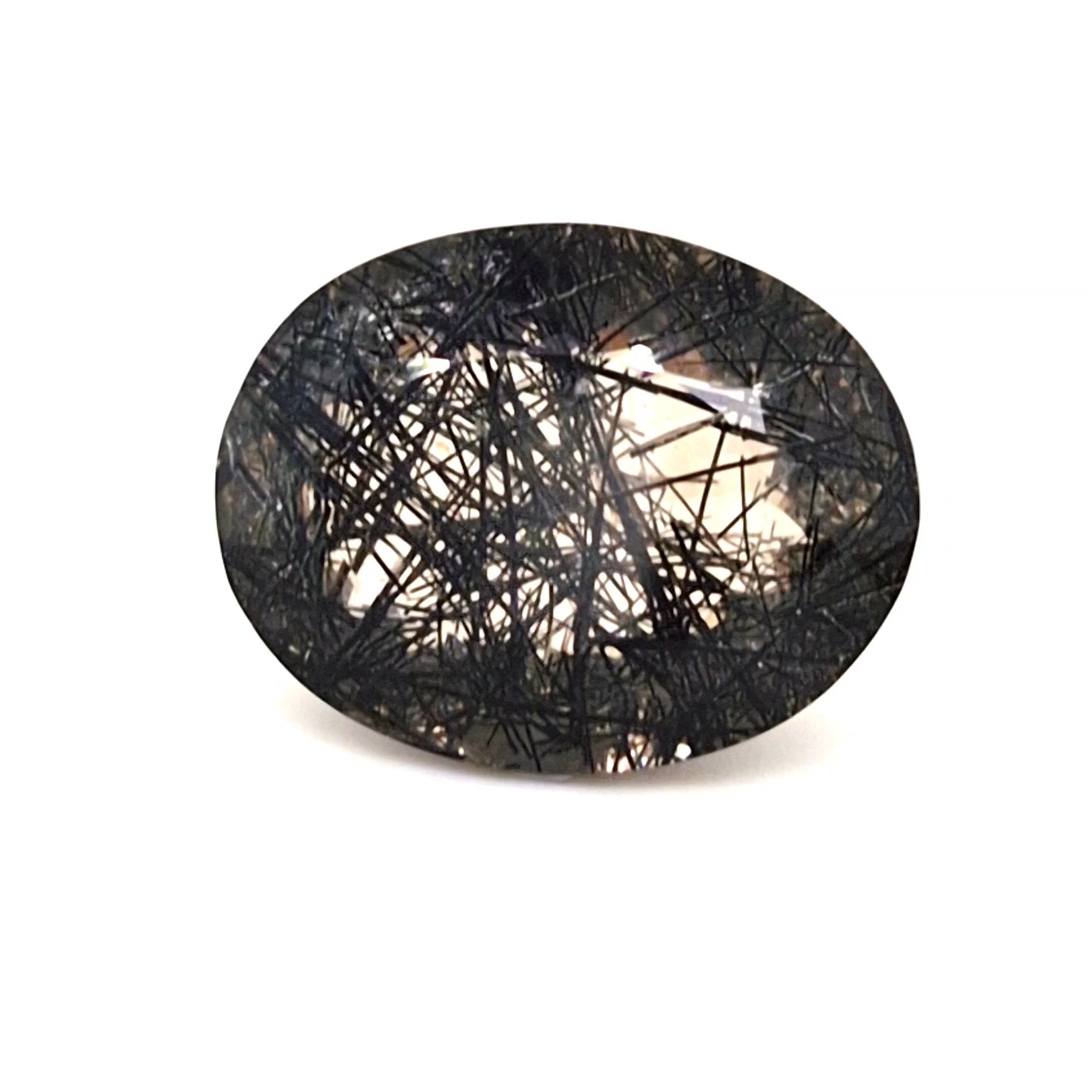 Natural Black Rutile Faceted | Oval | 26x20mm